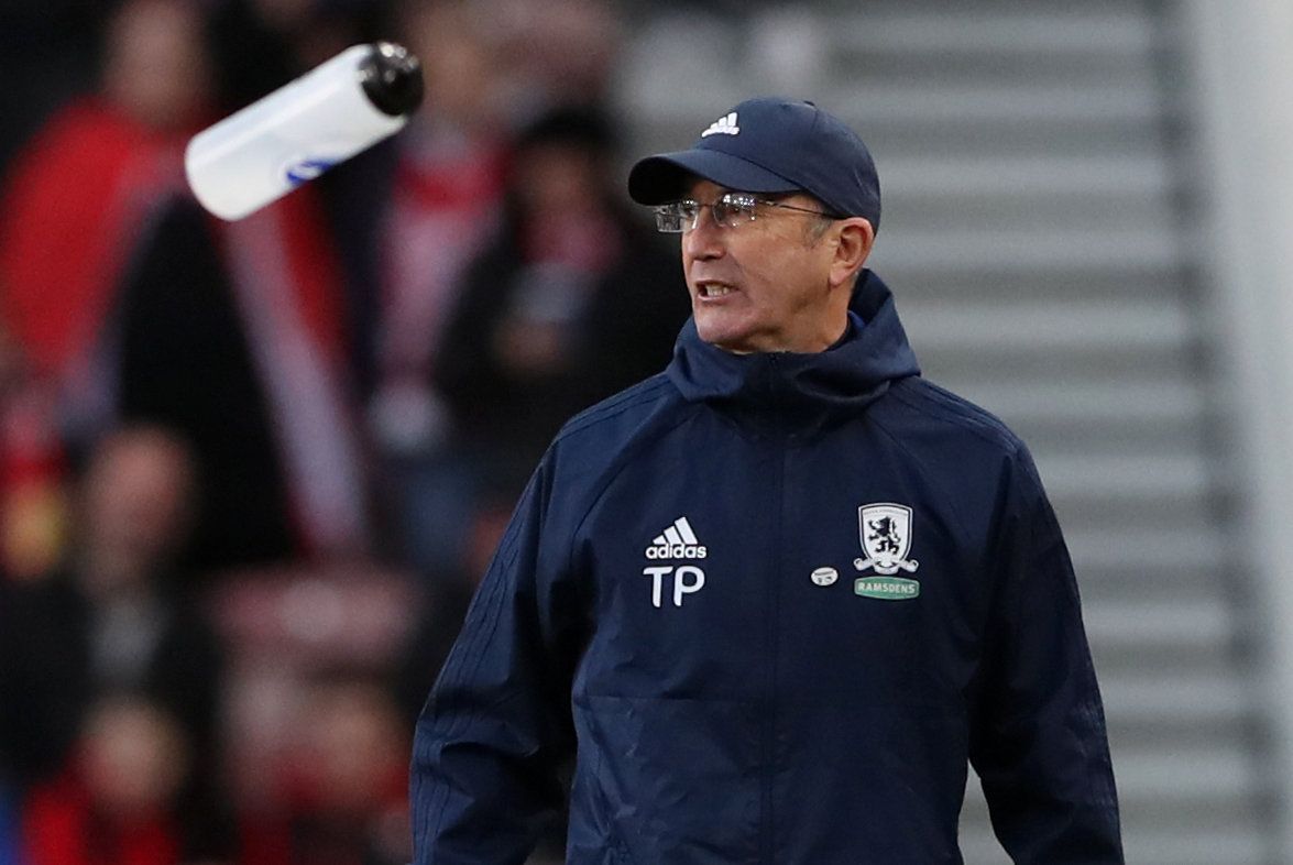 Soccer Football - FA Cup Fourth Round - Middlesbrough vs Brighton &amp; Hove Albion - Riverside Stadium, Middlesbrough, Britain - January 27, 2018   Middlesbrough manager Tony Pulis   REUTERS/Scott Heppell