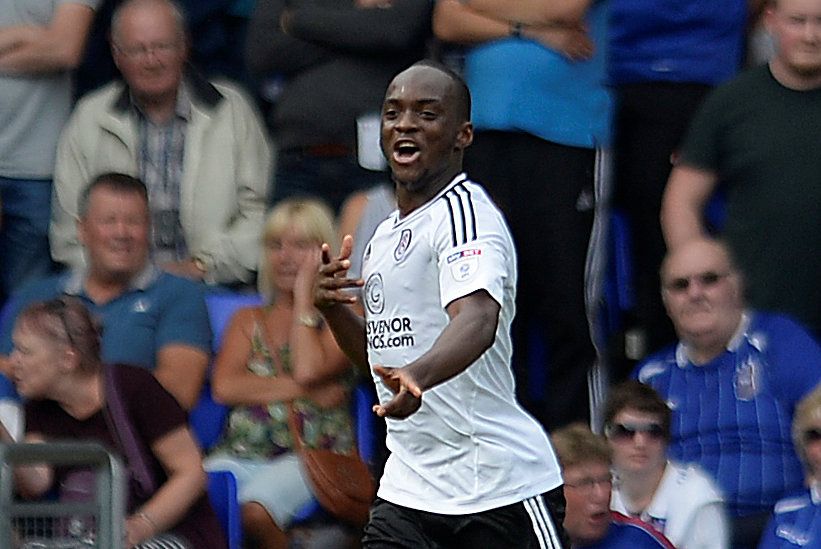 Soccer Football - Championship - Ipswich Town vs Fulham - Ipswich, Britain - August 26, 2017  Fulham's Neeskens Kebano celebrates scoring their first goal  Action Images/Alan Walter  EDITORIAL USE ONLY. No use with unauthorized audio, video, data, fixture lists, club/league logos or 
