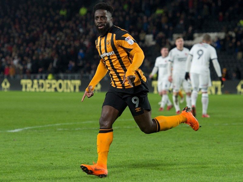 Nouha Dicko of Hull City celebrates after scoring his team's 1st goal to make it 1-0 during the Sky Bet Championship match at the KCOM Stadium, Hull
Picture by Russell Hart/Focus Images Ltd 07791 688 420
23/02/2018