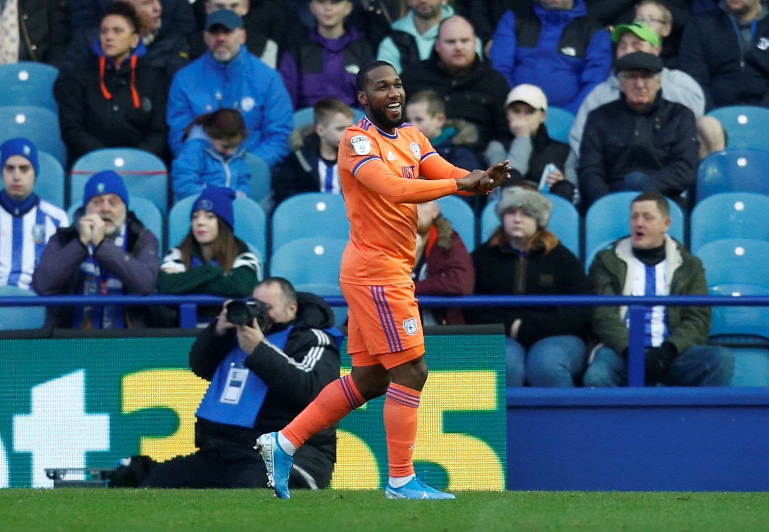 Soccer Football - Championship - Sheffield Wednesday v Cardiff City - Hillsborough, Sheffield, Britain - December 29, 2019  Cardiff City's Junior Hoilett celebrates scoring their second goal  Action Images/Ed Sykes  EDITORIAL USE ONLY. No use with unauthorized audio, video, data, fixture lists, club/league logos or 