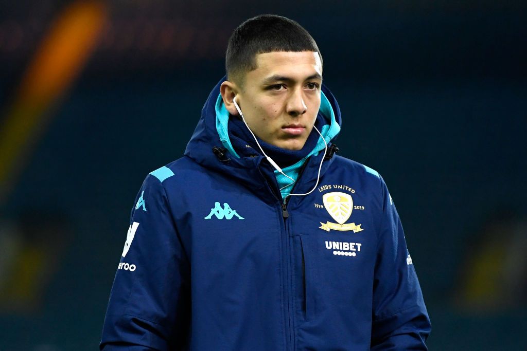LEEDS, ENGLAND - JANUARY 28: Ian Poveda of Leeds United reacts ahead of the Sky Bet Championship match between Leeds United and Millwall at Elland Road on January 28, 2020 in Leeds, England. (Photo by George Wood/Getty Images)