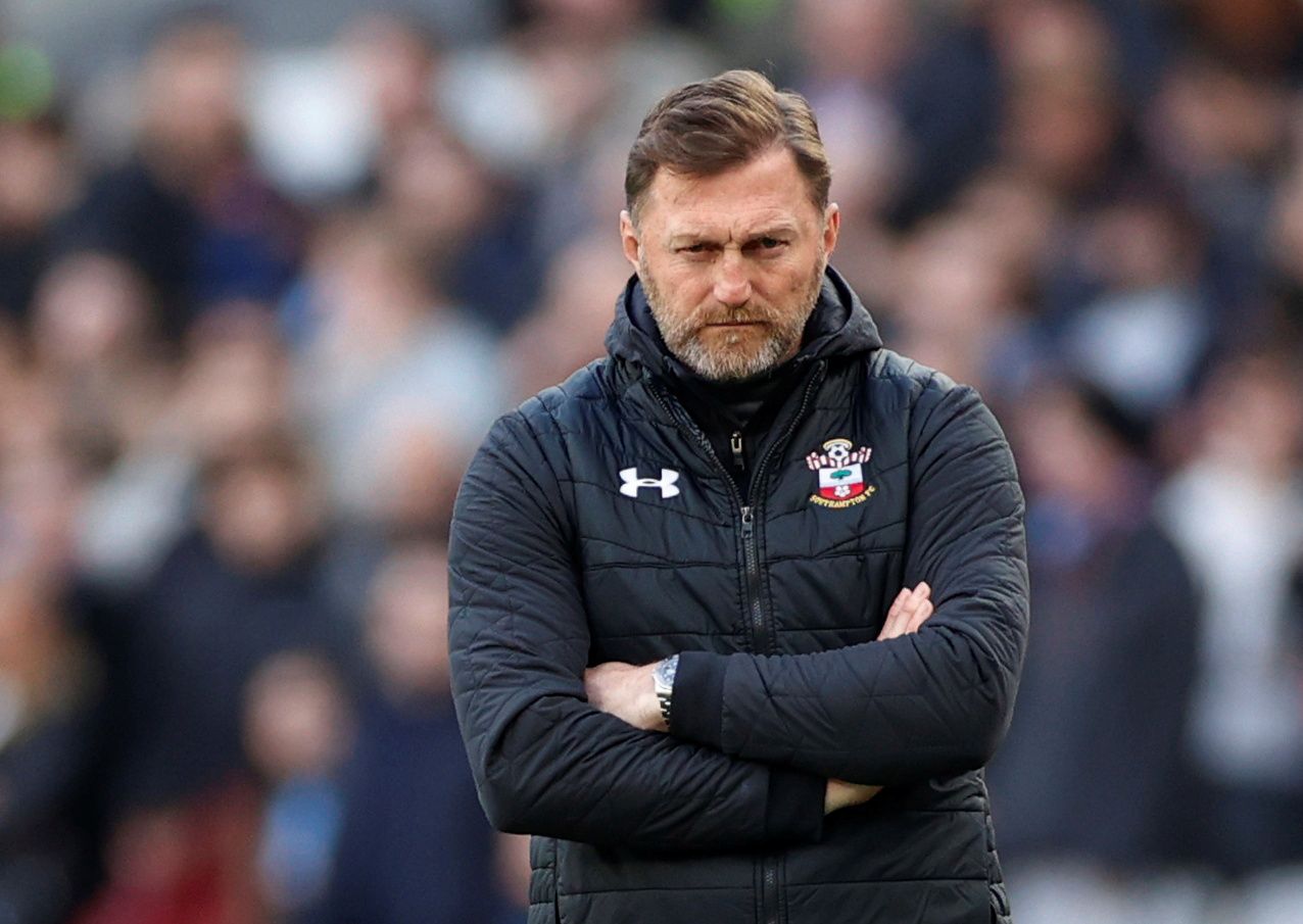 Soccer Football - Premier League - West Ham United v Southampton - London Stadium, London, Britain - February 29, 2020  Southampton manager Ralph Hasenhuttl reacts  Action Images via Reuters/John Sibley  EDITORIAL USE ONLY. No use with unauthorized audio, video, data, fixture lists, club/league logos or 
