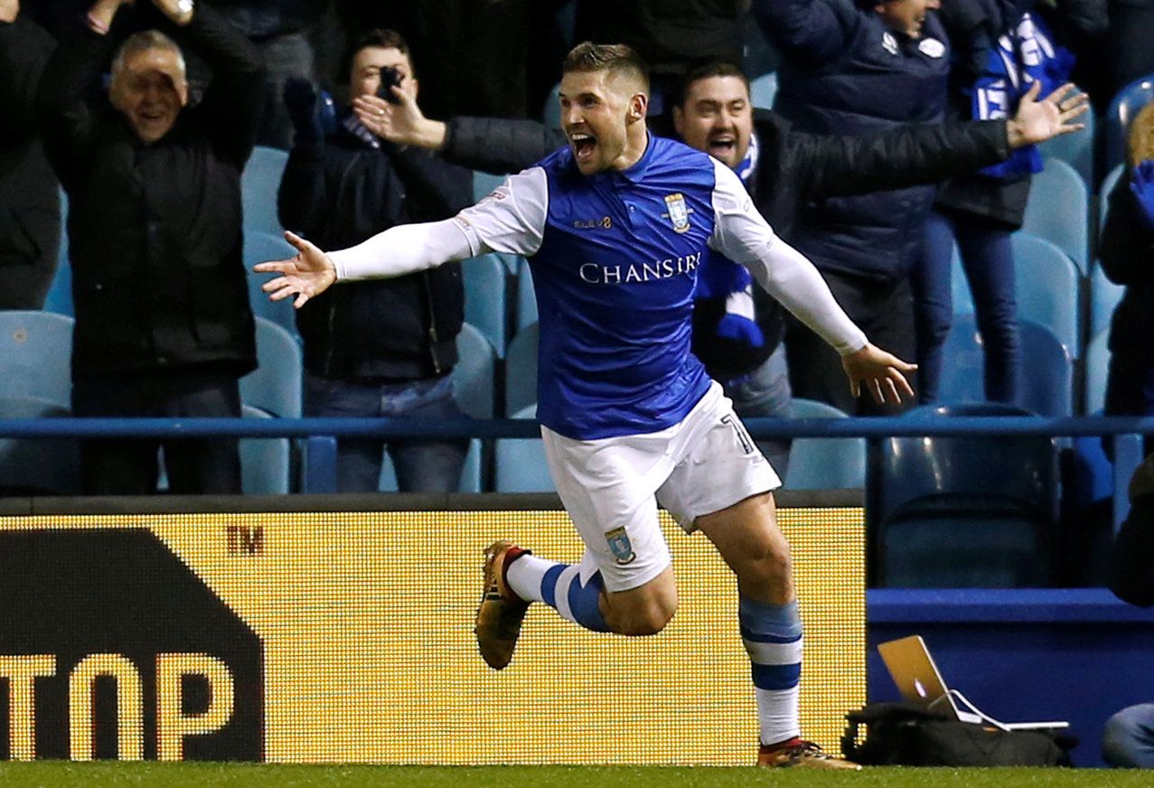 Soccer Football - Championship - Sheffield Wednesday vs Hull City - Hillsborough, Sheffield, Britain - December 2, 2017   Sheffield Wednesday's Gary Hooper celebrates scoring their second goal   Action Images/Ed Sykes    EDITORIAL USE ONLY. No use with unauthorized audio, video, data, fixture lists, club/league logos or 