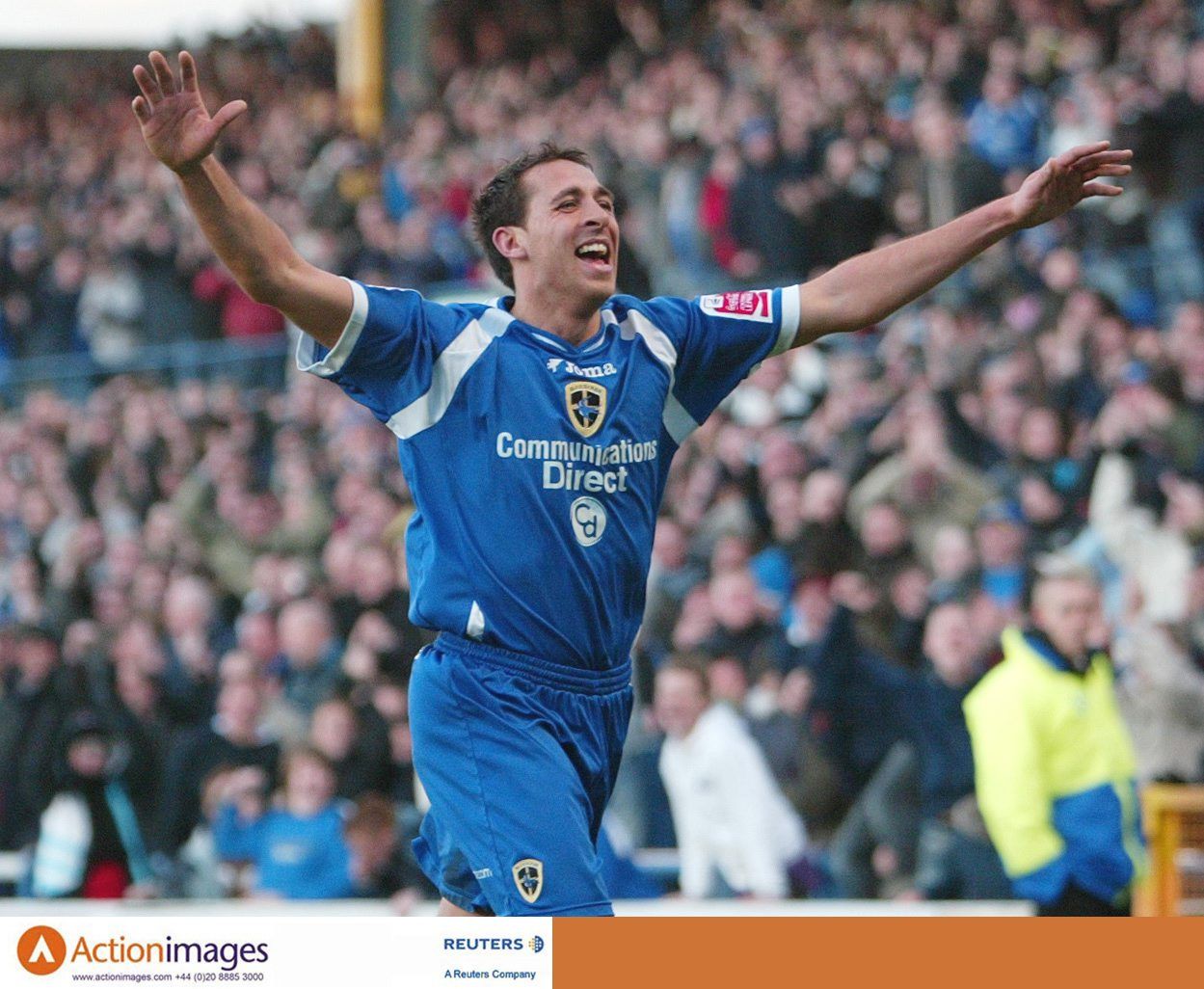 Football - Cardiff City v Leicester City Coca-Cola Football League Championship  - Ninian Park - 27/1/07 
Cardiff's Michael Chopra celebrates after scoring the third goal to complete his hat-trick 
Mandatory Credit: Action Images / Andrew Boyers 
Livepic