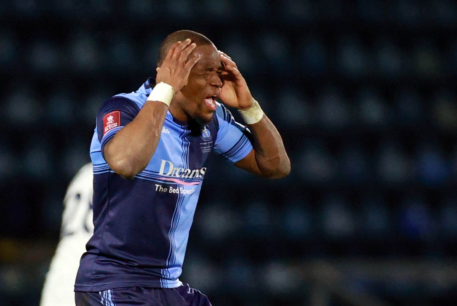 Soccer Football - FA Cup - Fourth Round - Wycombe Wanderers v Tottenham Hotspur - Adams Park, High Wycombe, Britain - January 25, 2021 Wycombe Wanderers' Uche Ikpeazu reacts REUTERS/Hannah Mckay