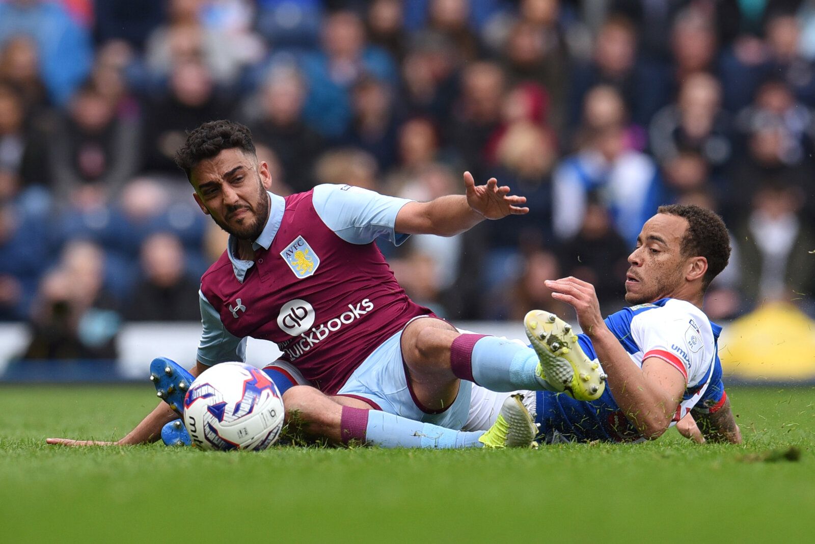 Britain Football Soccer - Blackburn Rovers v Aston Villa - Sky Bet Championship - Ewood Park - 29/4/17 Blackburn Rovers' Elliott Bennett in action with Aston Villa's Neil Taylor Mandatory Credit: Action Images / Paul Burrows Livepic EDITORIAL USE ONLY. No use with unauthorized audio, video, data, fixture lists, club/league logos or 
