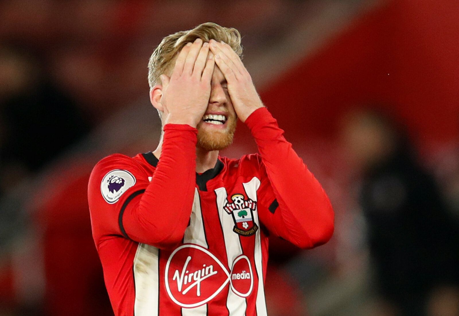 Soccer Football - Premier League - Southampton v Liverpool - St Mary's Stadium, Southampton, Britain - April 5, 2019  Southampton's Josh Sims looks dejected                REUTERS/David Klein  EDITORIAL USE ONLY. No use with unauthorized audio, video, data, fixture lists, club/league logos or 