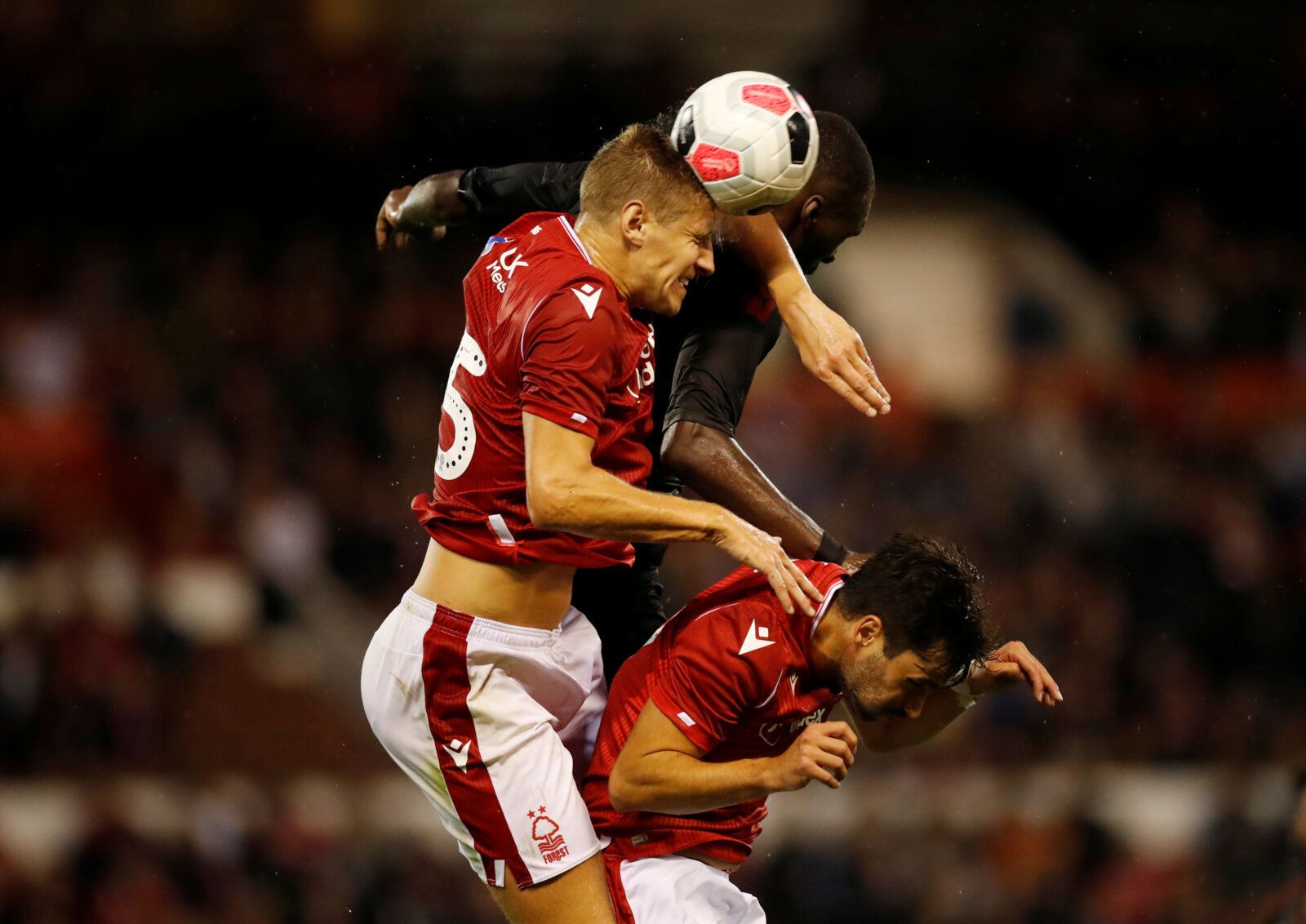 Soccer Football - Pre Season Friendly - Nottingham Forest v Crystal Palace - The City Ground, Nottingham, Britain - July 19, 2019   Nottingham Forest's Michael Dawson in action with Crystal Palace's Christian Benteke      Action Images via Reuters/Andrew Boyers