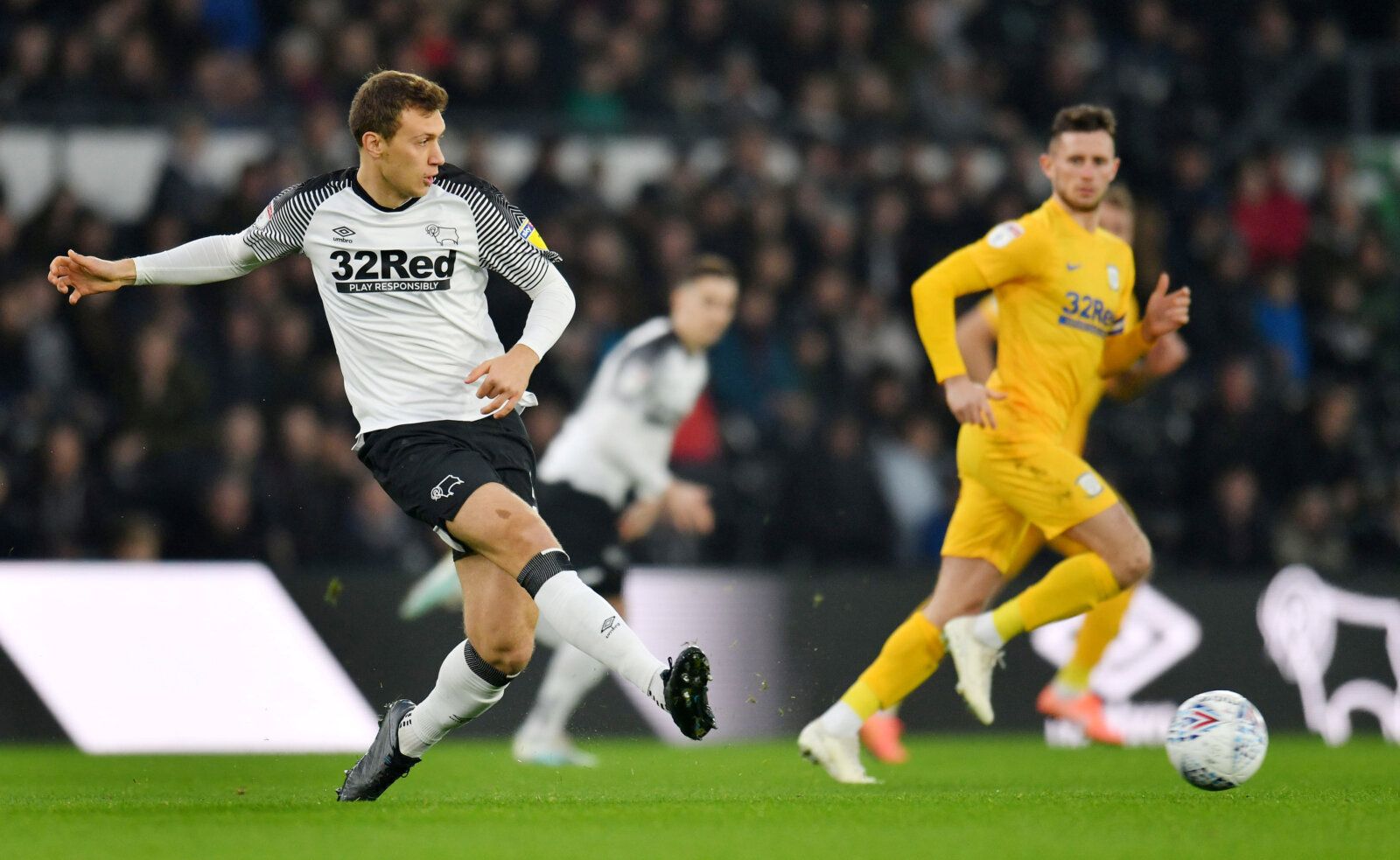 Soccer Football - Championship - Derby County v Preston North End - Pride Park, Derby, Britain - November 23, 2019   Derby County's Krystian Bielik in action    Action Images/Paul Burrows    EDITORIAL USE ONLY. No use with unauthorized audio, video, data, fixture lists, club/league logos or 