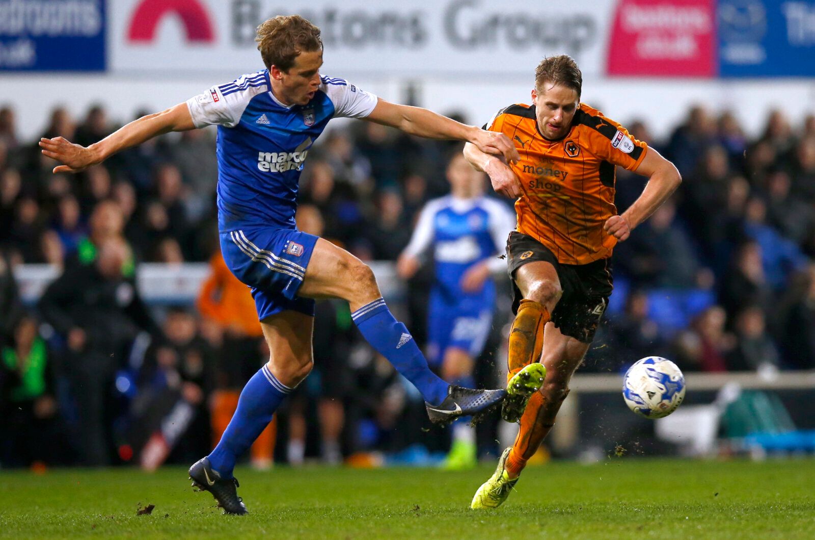 Britain Football Soccer - Ipswich Town v Wolverhampton Wanderers - Sky Bet Championship - Portman Road - 7/3/17 Ipswich Town's Christophe Berra in action with Wolves' Dave Edwards (R) Mandatory Credit: Action Images / Peter Cziborra Livepic EDITORIAL USE ONLY. No use with unauthorized audio, video, data, fixture lists, club/league logos or 