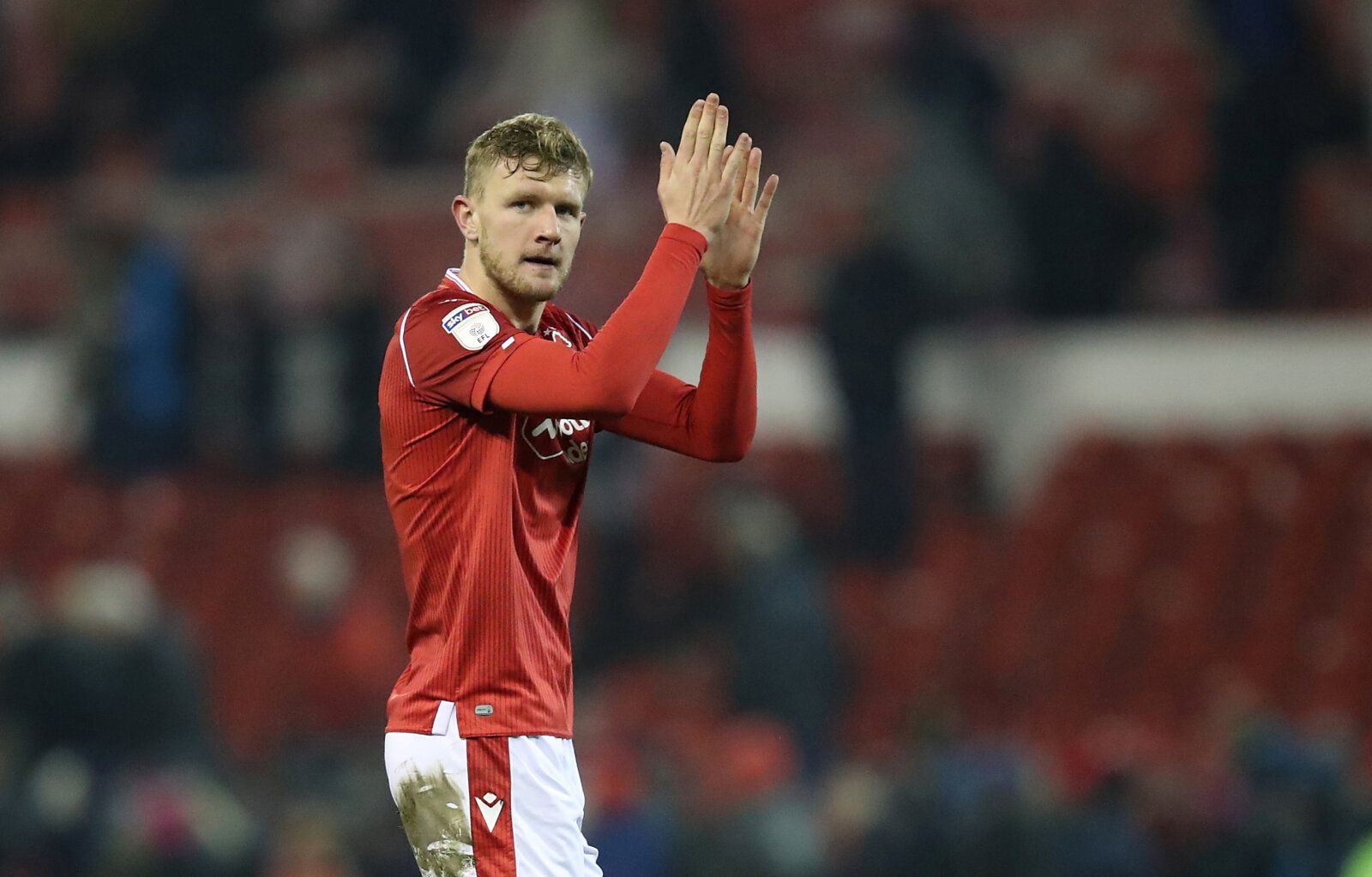 Soccer Football - Championship - Nottingham Forest v Blackburn Rovers - The City Ground, Nottingham, Britain - January 1, 2020   Nottingham Forest's Joe Worrall applauds fans after the match   Action Images/John Clifton    EDITORIAL USE ONLY. No use with unauthorized audio, video, data, fixture lists, club/league logos or "live" services. Online in-match use limited to 75 images, no video emulation. No use in betting, games or single club/league/player publications.  Please contact your account 