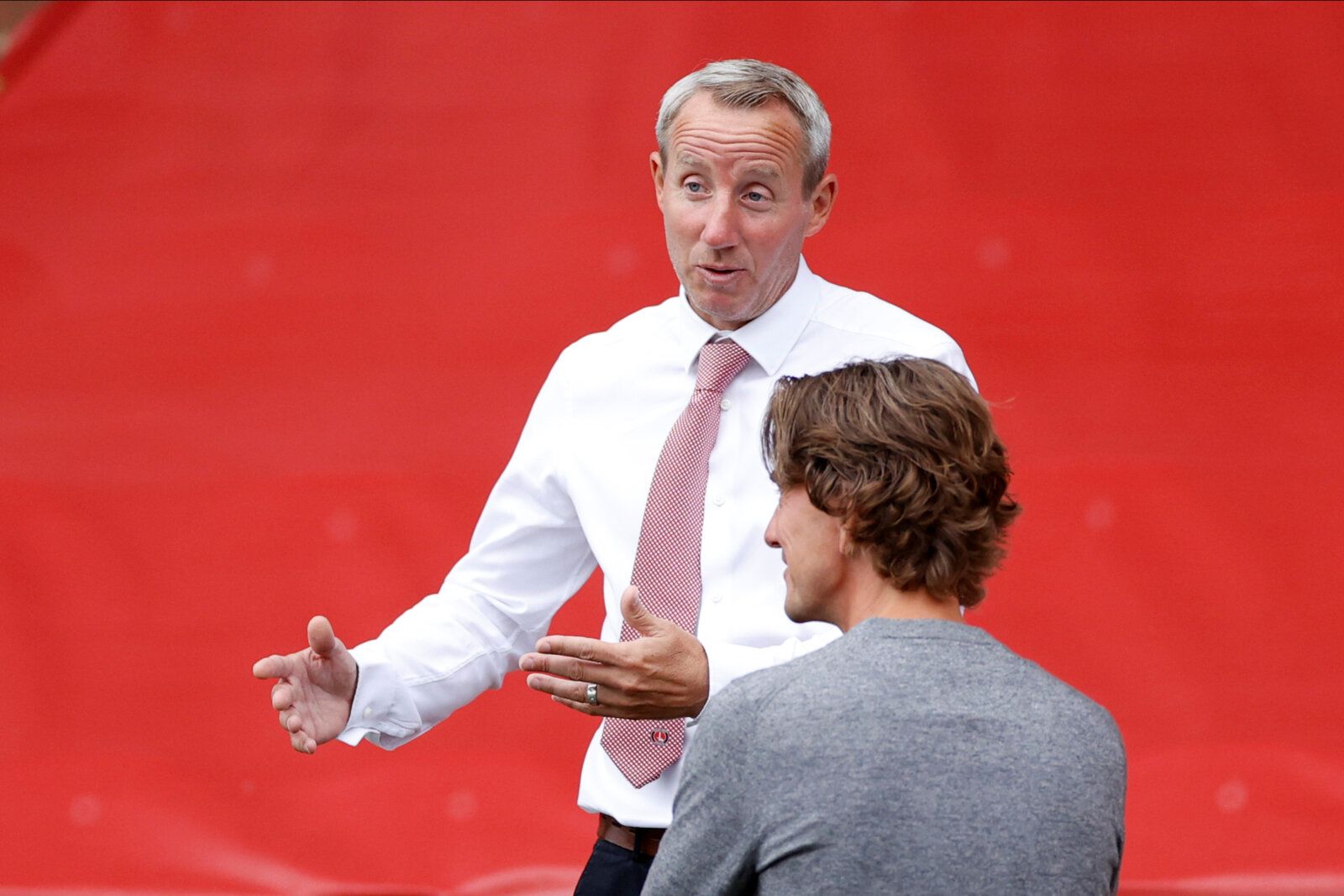 Soccer Football - Championship - Brentford v Charlton Athletic - Griffin Park, London, Britain - July 7, 2020  Brentford manager Thomas Frank and Charlton Athletic manager Lee Bowyer before the match, as play resumes behind closed doors following the outbreak of the coronavirus disease (COVID-19)  Action Images/John Sibley  EDITORIAL USE ONLY. No use with unauthorized audio, video, data, fixture lists, club/league logos or 