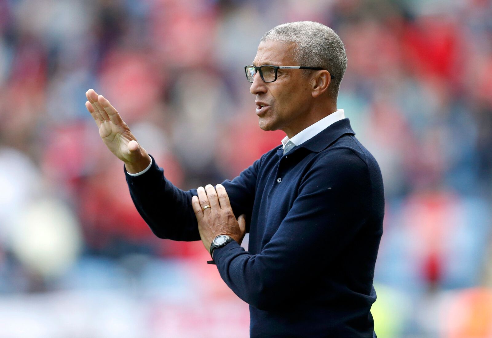 Soccer Football - Championship - Coventry City v Nottingham Forest - Coventry Building Society Arena, Coventry, Britain - August 8, 2021 Nottingham Forest manager Chris Hughton gives instructions to his players Action Images/Ed Sykes