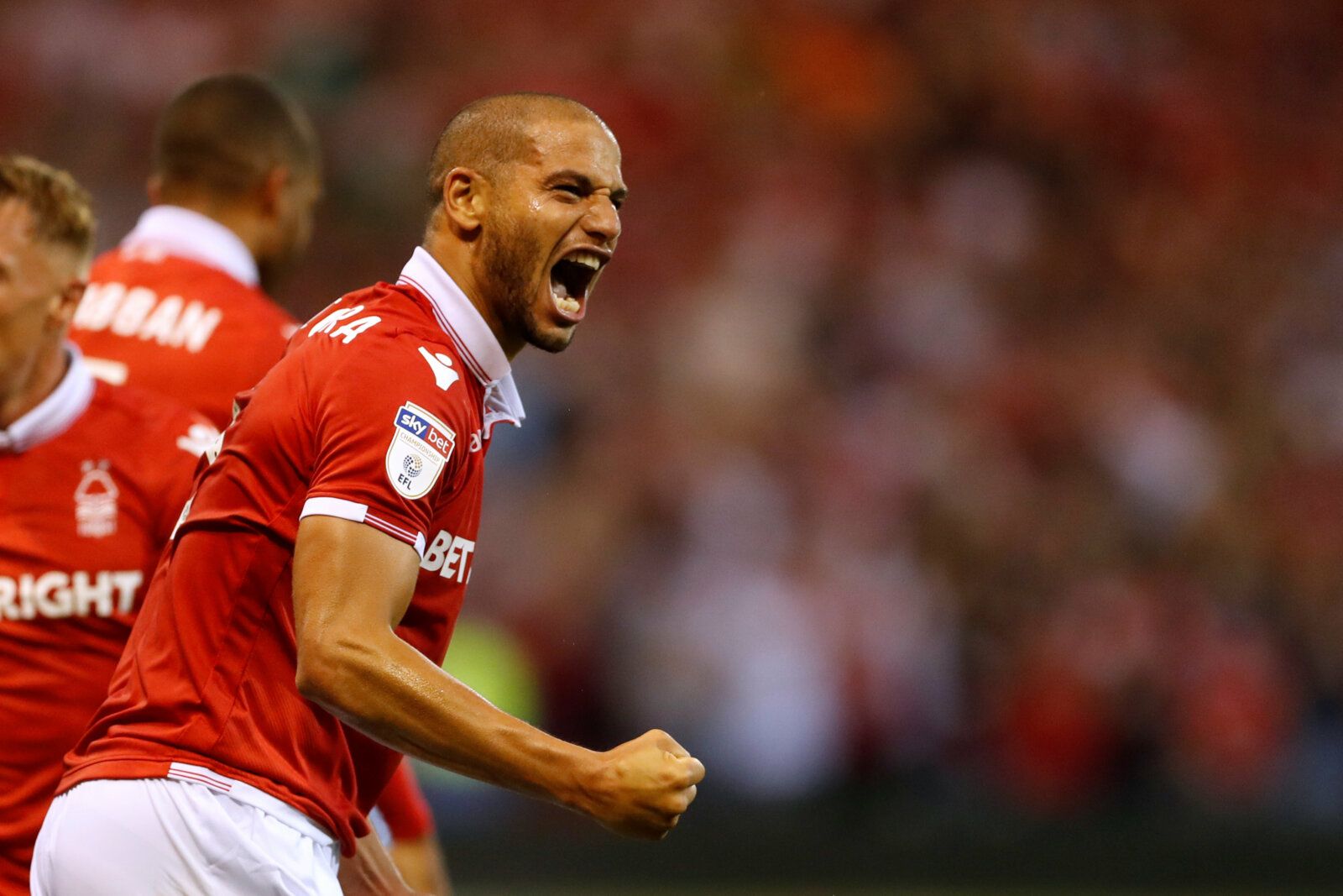 Soccer Football - Championship - Nottingham Forest v West Bromwich Albion - The City Ground, Nottingham, Britain - August 7, 2018   Nottingham Forest’s Adlene Guedioura celebrates scoring their first goal    Action Images/Matthew Childs    EDITORIAL USE ONLY. No use with unauthorized audio, video, data, fixture lists, club/league logos or 