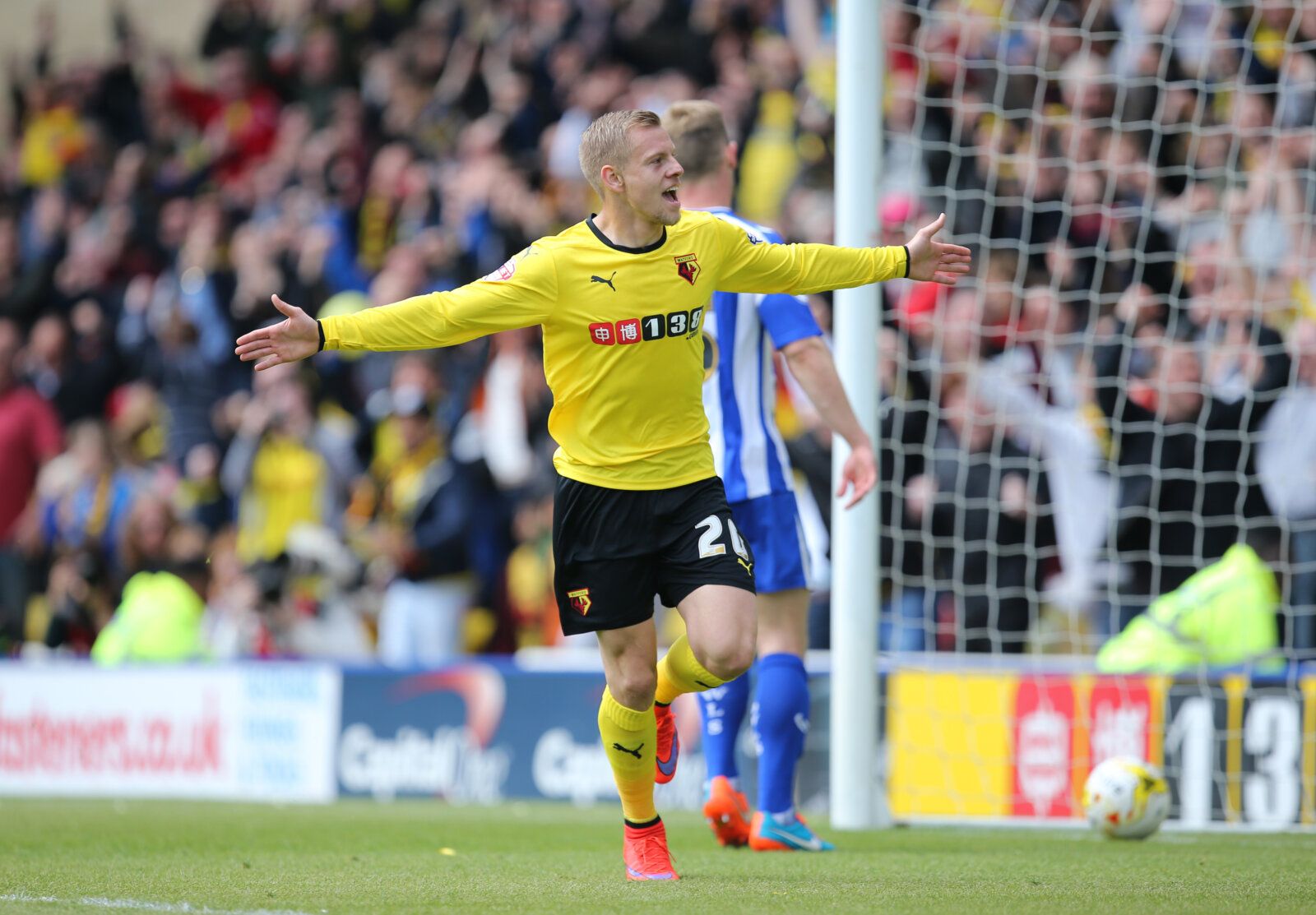 Football - Watford v Sheffield Wednesday - Sky Bet Football League Championship - Vicarage Road - 2/5/15
Matej Vydra celebrates scoring the first goal for Watford 
Action Images via Reuters / Paul Childs
Livepic
EDITORIAL USE ONLY. No use with unauthorized audio, video, data, fixture lists, club/league logos or 