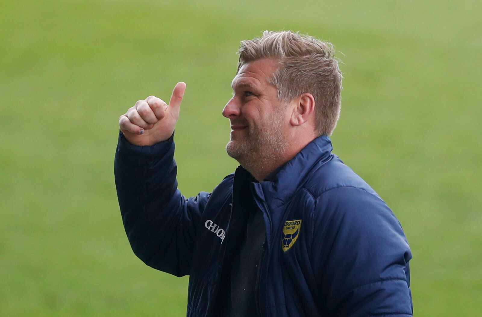Soccer Football - League One - Oxford United v Burton Albion - Kassam Stadium, Oxford, Britain - May 9, 2021 Oxford United manager Karl Robinson celebrates at the end of the match Action Images/Matthew Childs EDITORIAL USE ONLY. No use with unauthorized audio, video, data, fixture lists, club/league logos or 'live' services. Online in-match use limited to 75 images, no video emulation. No use in betting, games or single club /league/player publications.  Please contact your account representativ