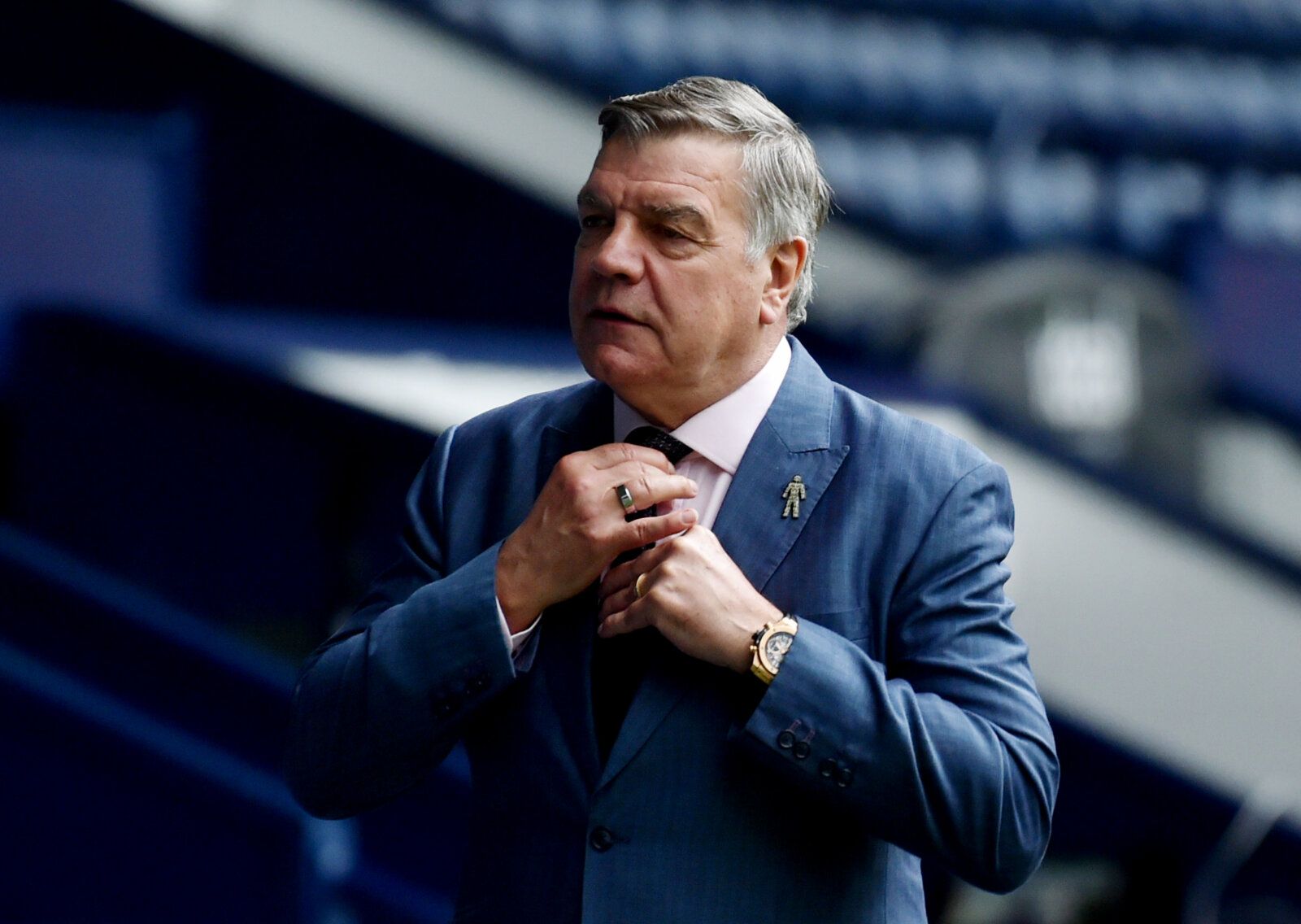 Soccer Football - Premier League - West Bromwich Albion v Liverpool - The Hawthorns, West Bromwich, Britain - May 16, 2021 West Bromwich Albion manager Sam Allardyce before the match Pool via REUTERS/Rui Vieira EDITORIAL USE ONLY. No use with unauthorized audio, video, data, fixture lists, club/league logos or 'live' services. Online in-match use limited to 75 images, no video emulation. No use in betting, games or single club /league/player publications.  Please contact your account representat