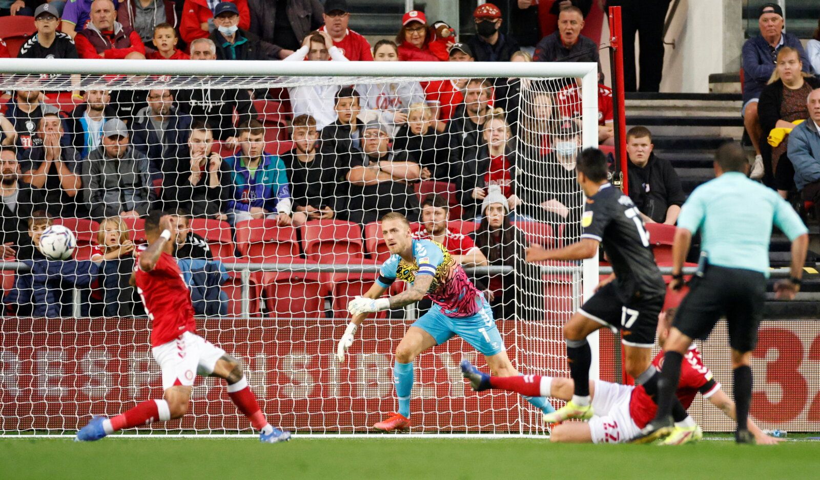 Soccer Football - Championship - Bristol City v Swansea City - Ashton Gate Stadium, Bristol, Britain - August 20, 2021  Swansea City's Joel Piroe scores their first goal  Action Images/John Sibley  EDITORIAL USE ONLY. No use with unauthorized audio, video, data, fixture lists, club/league logos or 