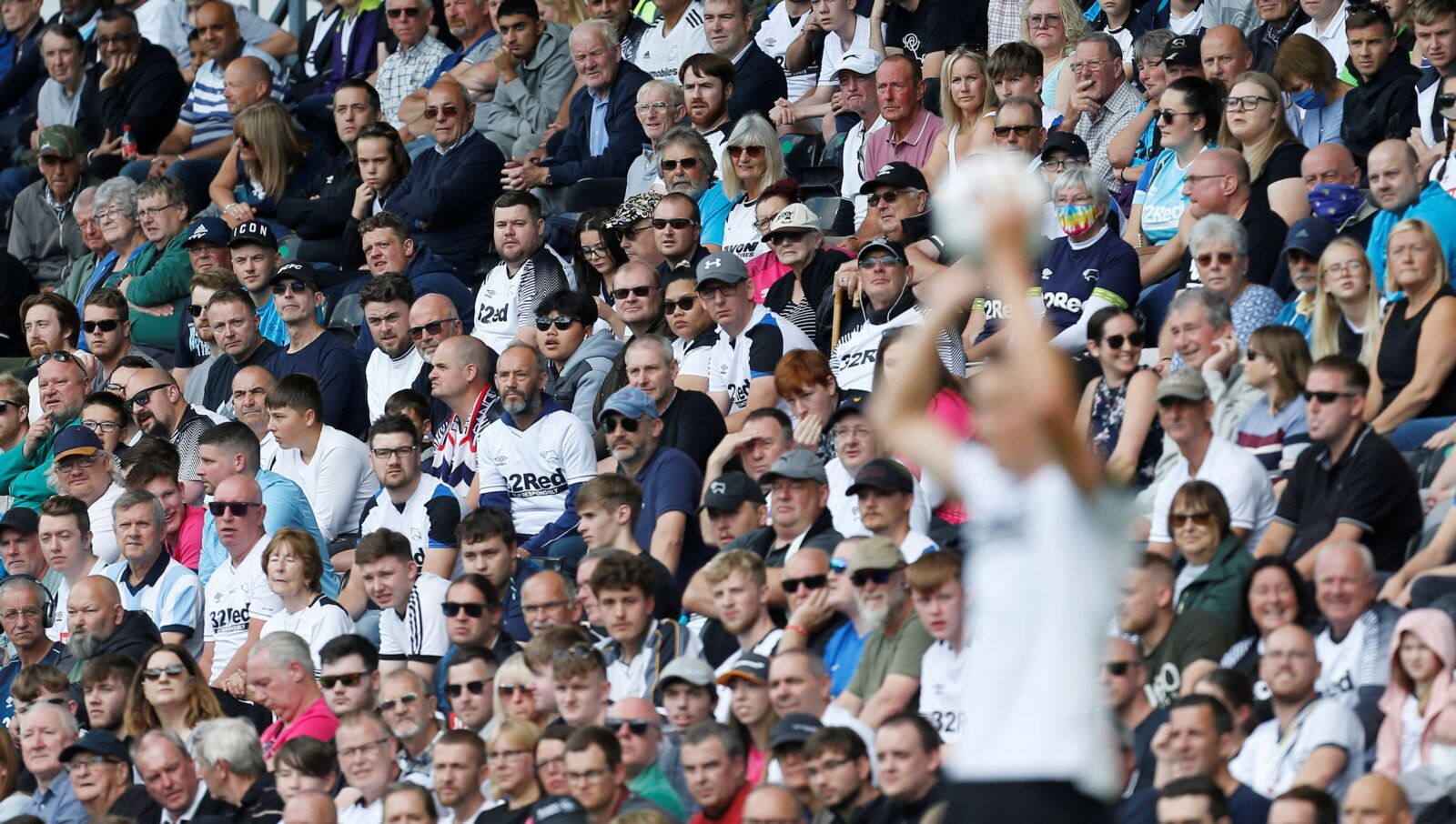 Soccer Football - Championship - Derby County v Nottingham Forest - Pride Park, Derby, Britain - August 28, 2021  General view of Derby County fans   Action Images/Craig Brough