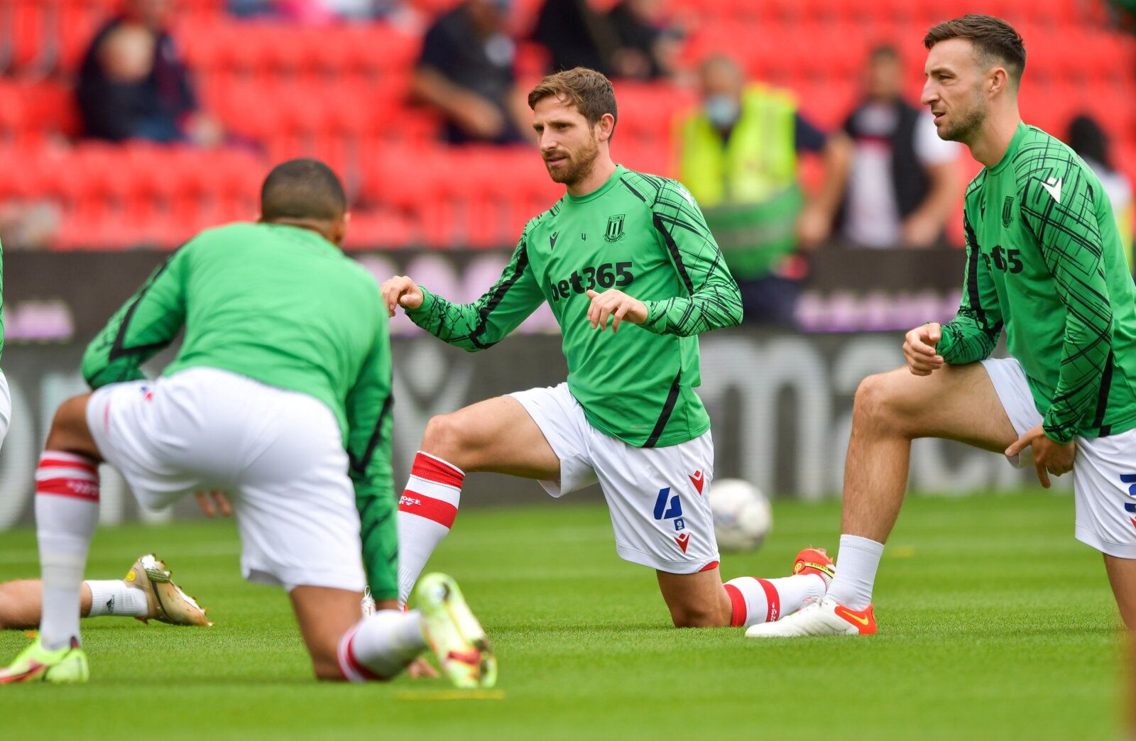 Soccer Football - Championship - Stoke City v Huddersfield Town - bet365 Stadium, Stoke-on-Trent, Britain - September 11, 2021 Stoke City's Joe Allen during the warm up before the match  Action Images/Paul Burrows  EDITORIAL USE ONLY. No use with unauthorized audio, video, data, fixture lists, club/league logos or 