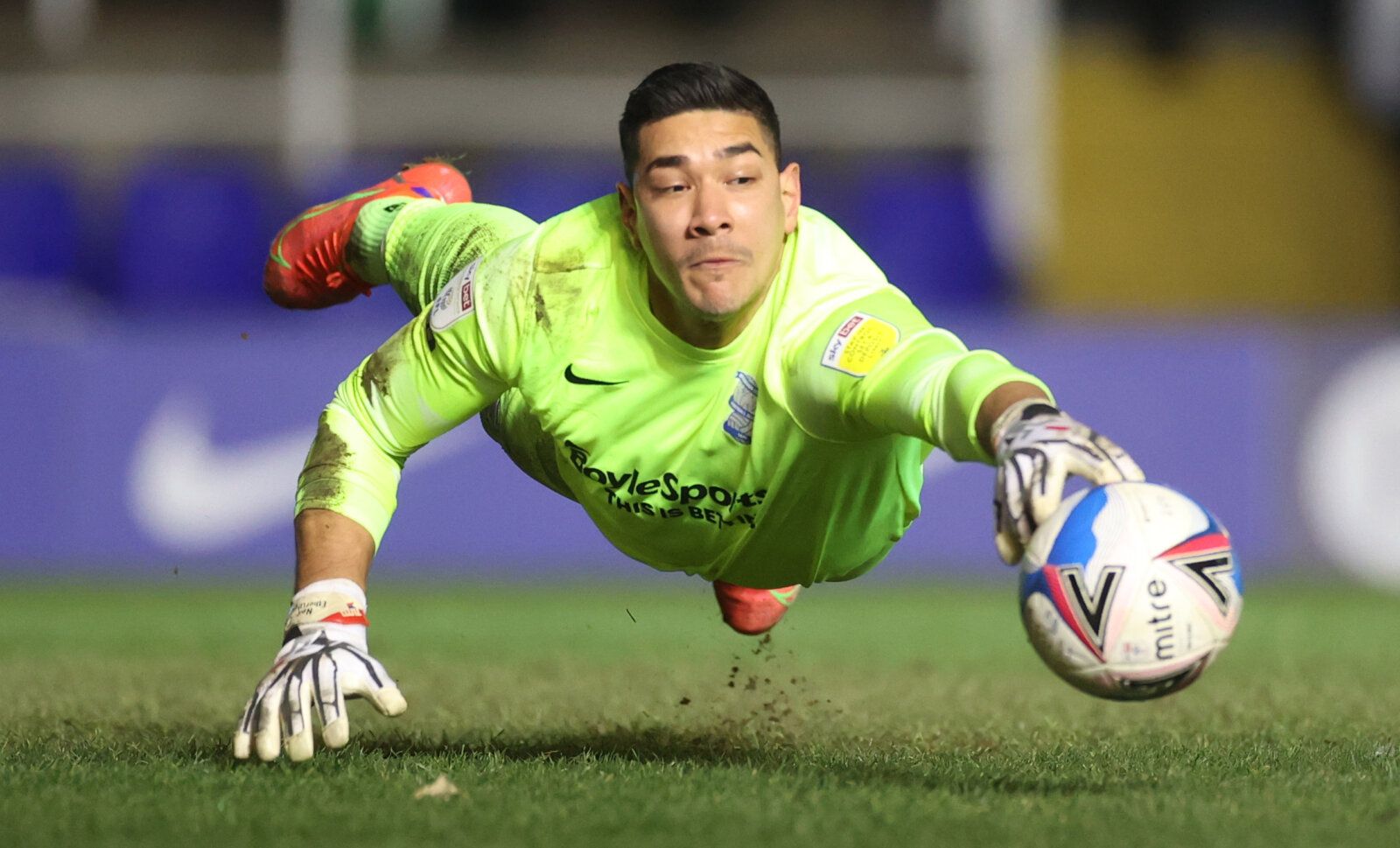 Soccer Football - Championship - Birmingham City v Reading - St Andrew's, Birmingham, Britain - March 17, 2021 Birmingham City’s Neil Etheridge in action Action Images/Carl Recine EDITORIAL USE ONLY. No use with unauthorized audio, video, data, fixture lists, club/league logos or 'live' services. Online in-match use limited to 75 images, no video emulation. No use in betting, games or single club /league/player publications.  Please contact your account representative for further details.