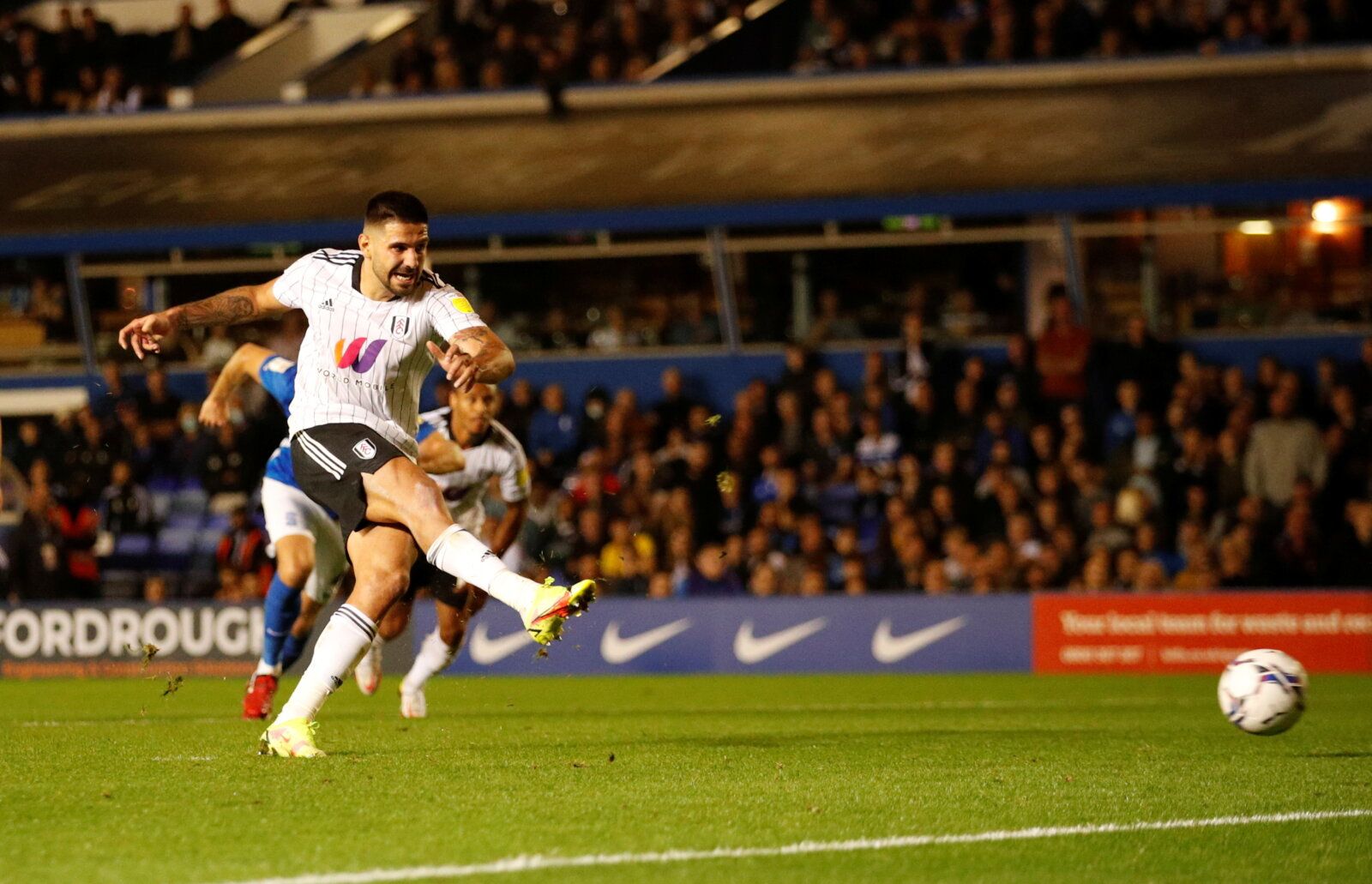 Soccer Football - Championship - Birmingham City v Fulham - St Andrew's, Birmingham, Britain - September 15, 2021  Fulham's Aleksandar Mitrovic scores their second goal from the penalty spot Action Images/Andrew Boyers  EDITORIAL USE ONLY. No use with unauthorized audio, video, data, fixture lists, club/league logos or 