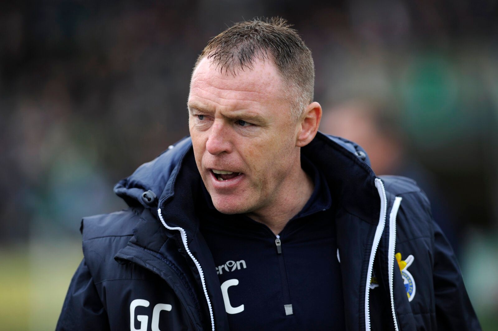 PLYMOUTH, ENGLAND - MARCH 23: Graham Coughlan, Manager of Bristol Rovers looks on prior to the Sky Bet League One match between Plymouth Argyle and Bristol Rovers at Home Park on March 23, 2019 in Plymouth, United Kingdom. (Photo by Alex Burstow/Getty Images)