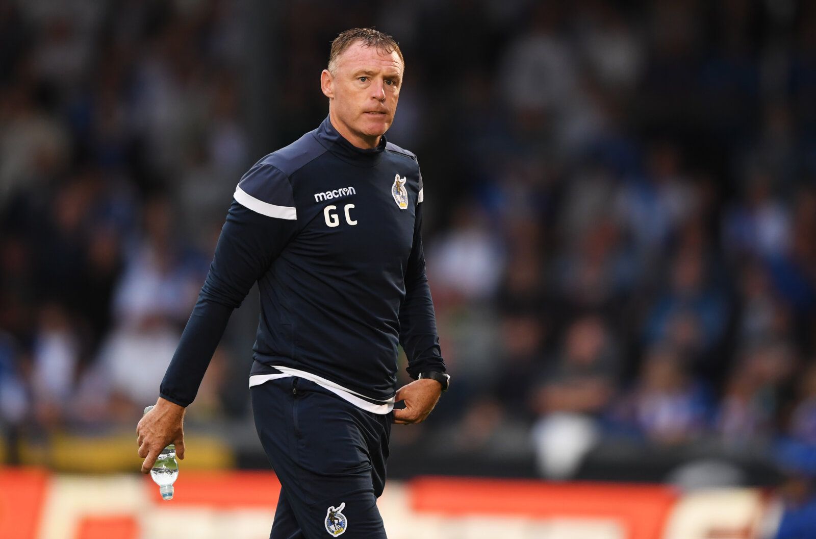 BRISTOL, ENGLAND - AUGUST 27:  Graham Coughlan, Manager of Bristol Rovers looks on prior to the Carabao Cup Second Round match between Bristol Rovers and Brighton &amp; Hove Albion at Memorial Stadium on August 27, 2019 in Bristol, England. (Photo by Alex Davidson/Getty Images)