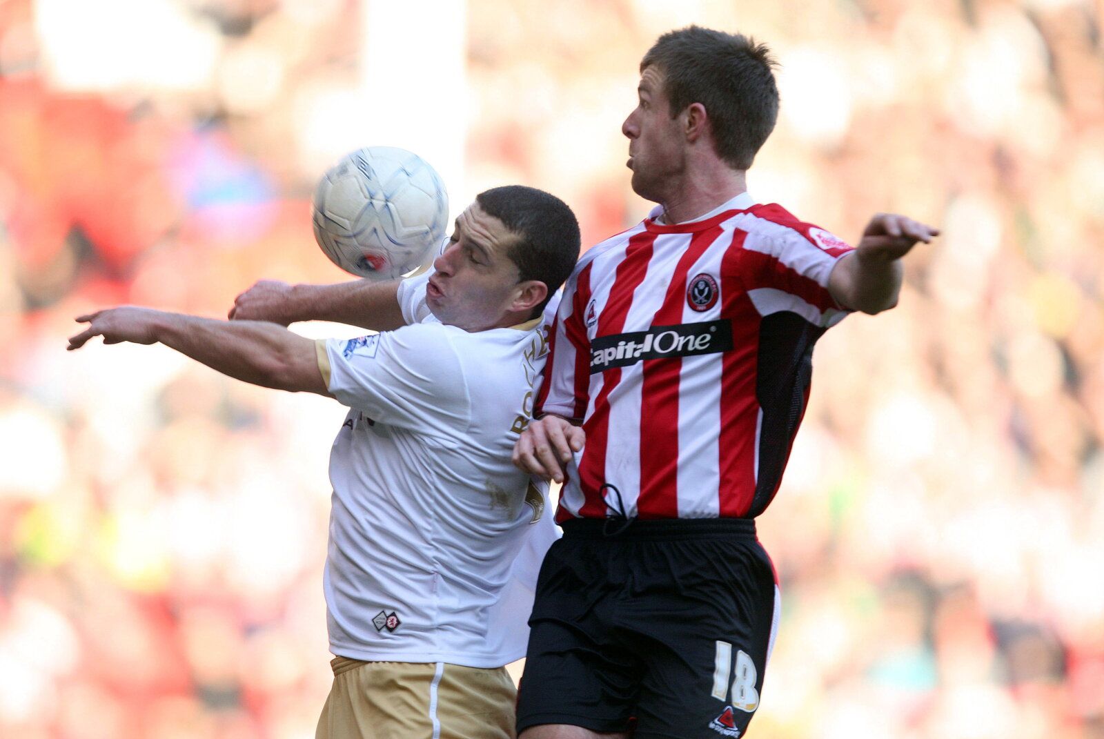Football - Sheffield United v Middlesbrough FA Cup Fifth Round  - Bramall Lane - 17/2/08 
Fabio Rochemback of Middlesbrough (L) and Michael Tonge of Sheffield United 
Mandatory Credit: Action Images / Michael Regan 
Livepic
