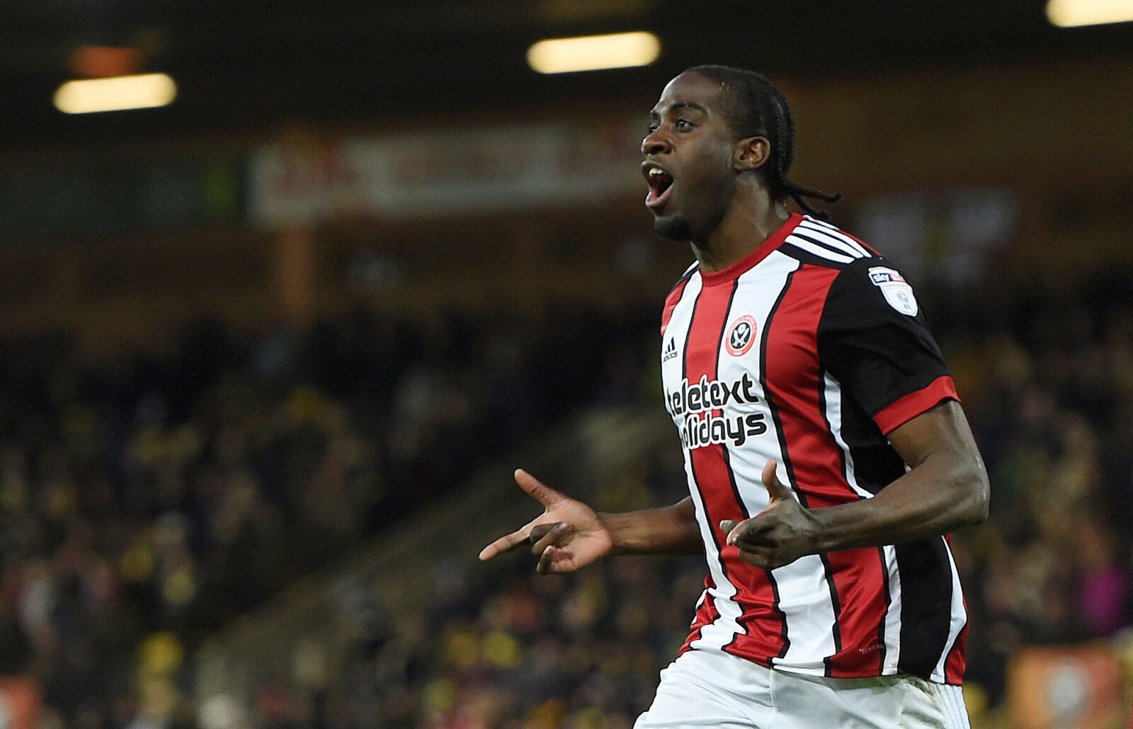 Soccer Football - Championship - Norwich City vs Sheffield United - Carrow Road, Norwich, Britain - January 20, 2018  Sheffield United's Clayton Donaldson celebrates scoring their second goal   Action Images/Alan Walter  EDITORIAL USE ONLY. No use with unauthorized audio, video, data, fixture lists, club/league logos or 