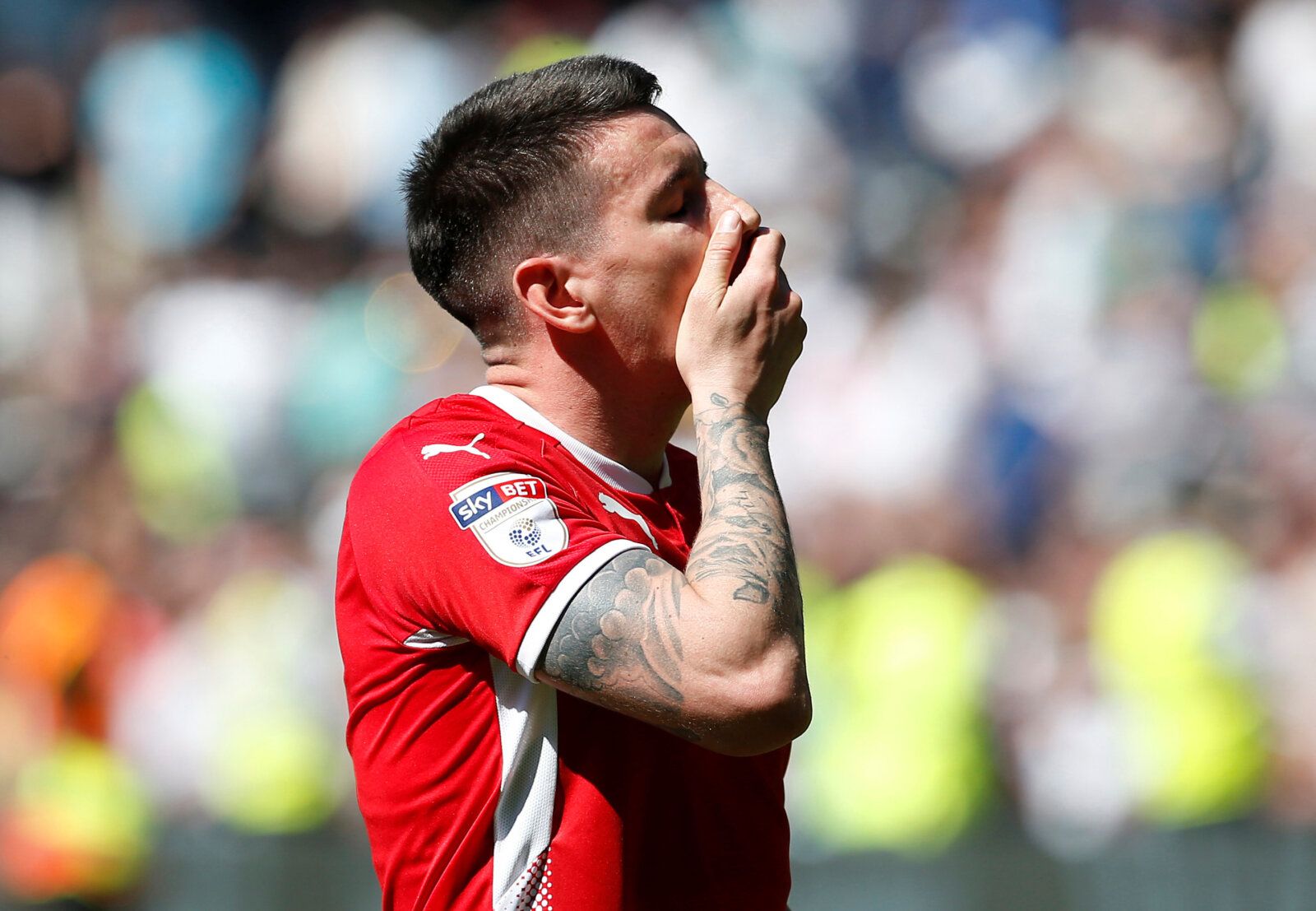 Soccer Football - Championship - Derby County vs Barnsley - Pride Park, Derby, Britain - May 6, 2018   Barnsley's Adam Hammill looks dejected after the match   Action Images/Craig Brough    EDITORIAL USE ONLY. No use with unauthorized audio, video, data, fixture lists, club/league logos or 