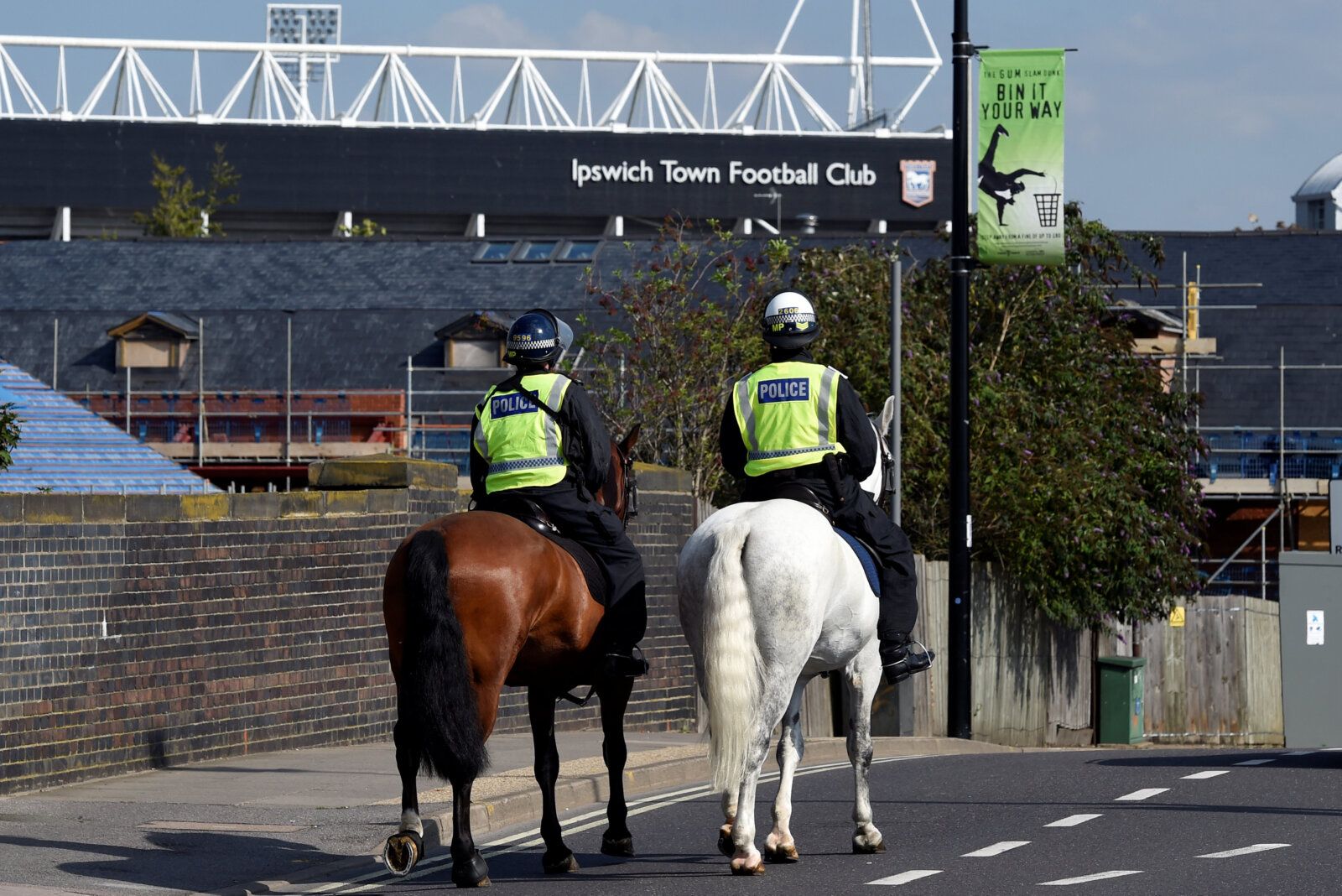 Soccer Football - Championship - Ipswich Town v Norwich City - Portman Road, Ipswich, Britain - September 2, 2018  Police officers before the game  Action Images/Adam Holt  EDITORIAL USE ONLY. No use with unauthorized audio, video, data, fixture lists, club/league logos or 