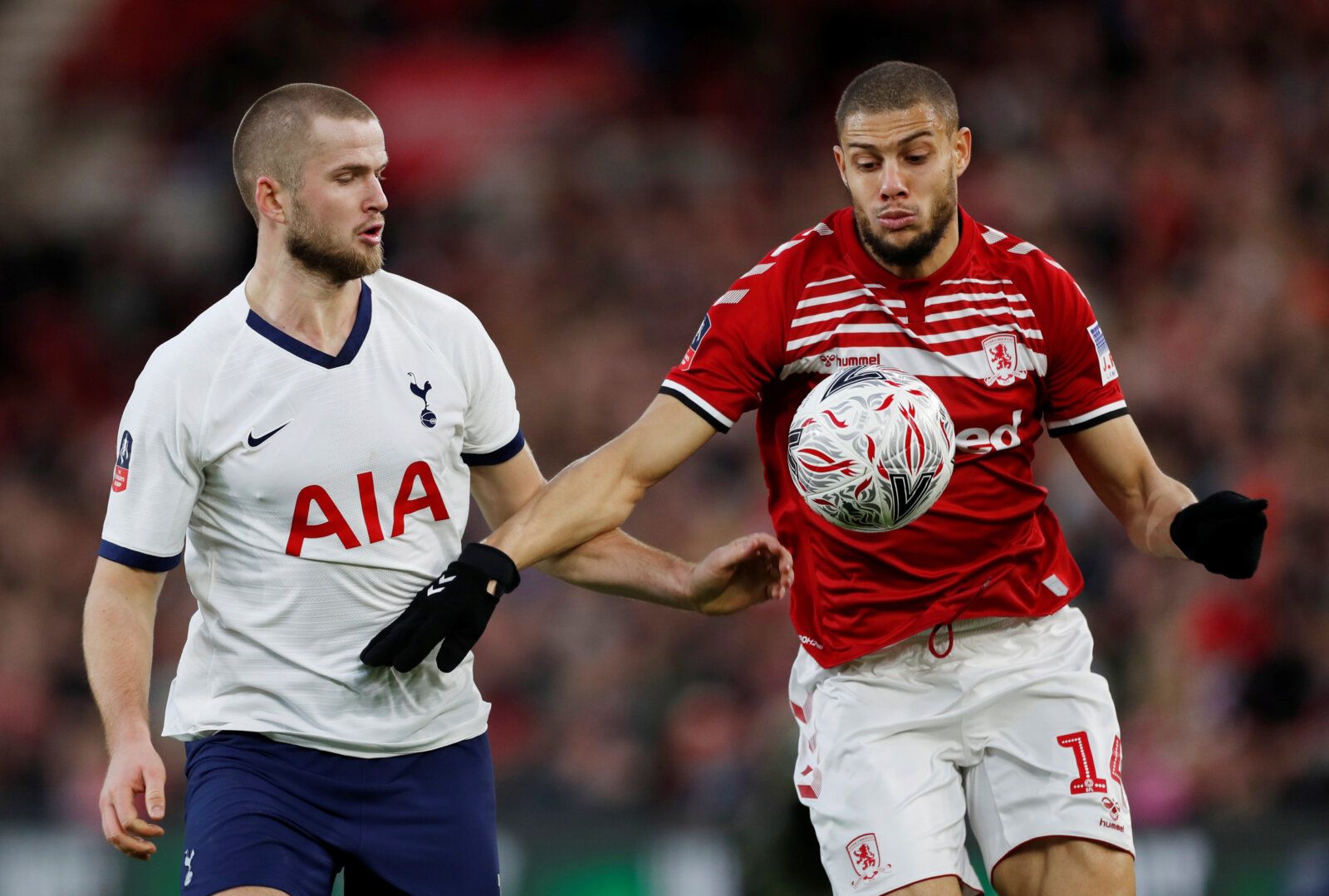 Soccer Football - FA Cup - Third Round - Middlesbrough v Tottenham Hotspur - Riverside Stadium, Middlesbrough, Britain - January 5, 2020  Middlesbrough's Rudy Gestede in action with Tottenham Hotspur's Eric Dier   Action Images via Reuters/Lee Smith