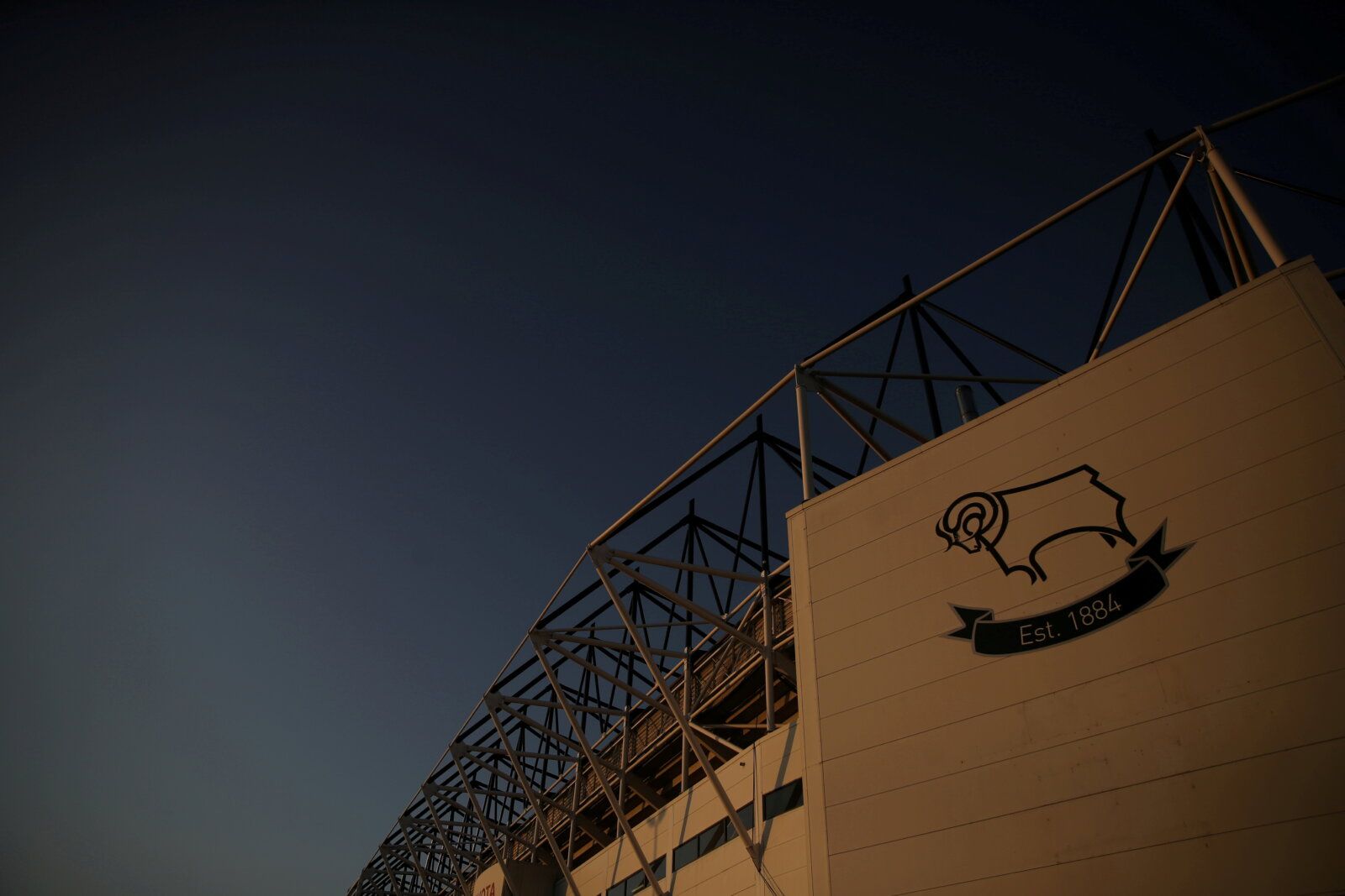 FILE PHOTO: Soccer Football - Championship - Derby County v Cardiff City - Pride Park, Derby, Britain - September 13, 2019   General view outside the stadium before the match    Action Images via Reuters/Carl Recine    EDITORIAL USE ONLY. No use with unauthorized audio, video, data, fixture lists, club/league logos or 