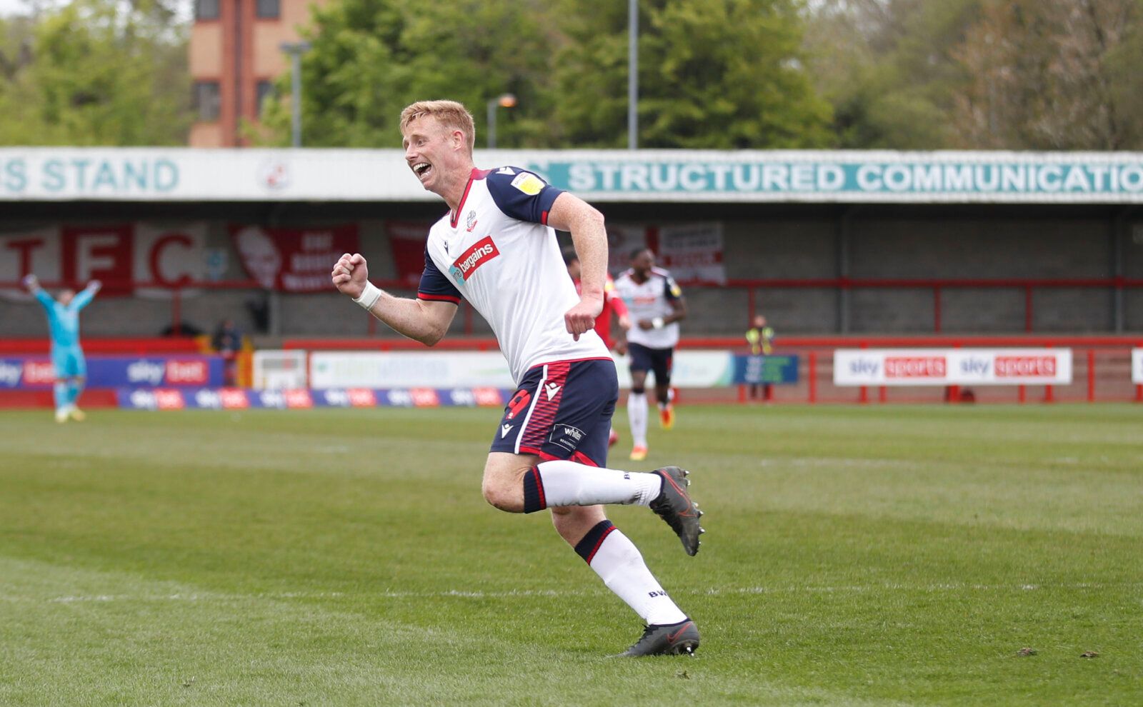 Soccer Football - League Two - Crawley Town v Bolton Wanderers- The People's Pension Stadium, Crawley, Britain - May 8, 2021  Bolton Wanderers' Eoin Doyle celebrates scoring their third goal Action Images/Matthew Childs EDITORIAL USE ONLY. No use with unauthorized audio, video, data, fixture lists, club/league logos or 'live' services. Online in-match use limited to 75 images, no video emulation. No use in betting, games or single club /league/player publications.  Please contact your account re