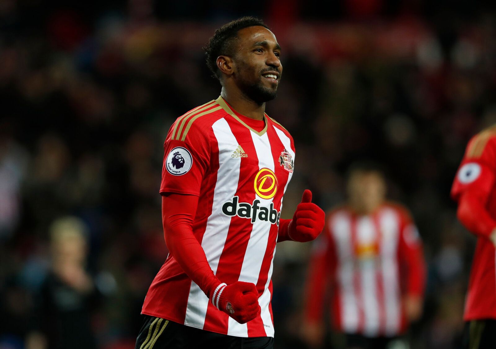 Britain Football Soccer - Sunderland v Liverpool - Premier League - Stadium of Light - 2/1/17 Sunderland's Jermain Defoe celebrates scoring their second goal  Reuters / Russell Cheyne Livepic EDITORIAL USE ONLY. No use with unauthorized audio, video, data, fixture lists, club/league logos or 
