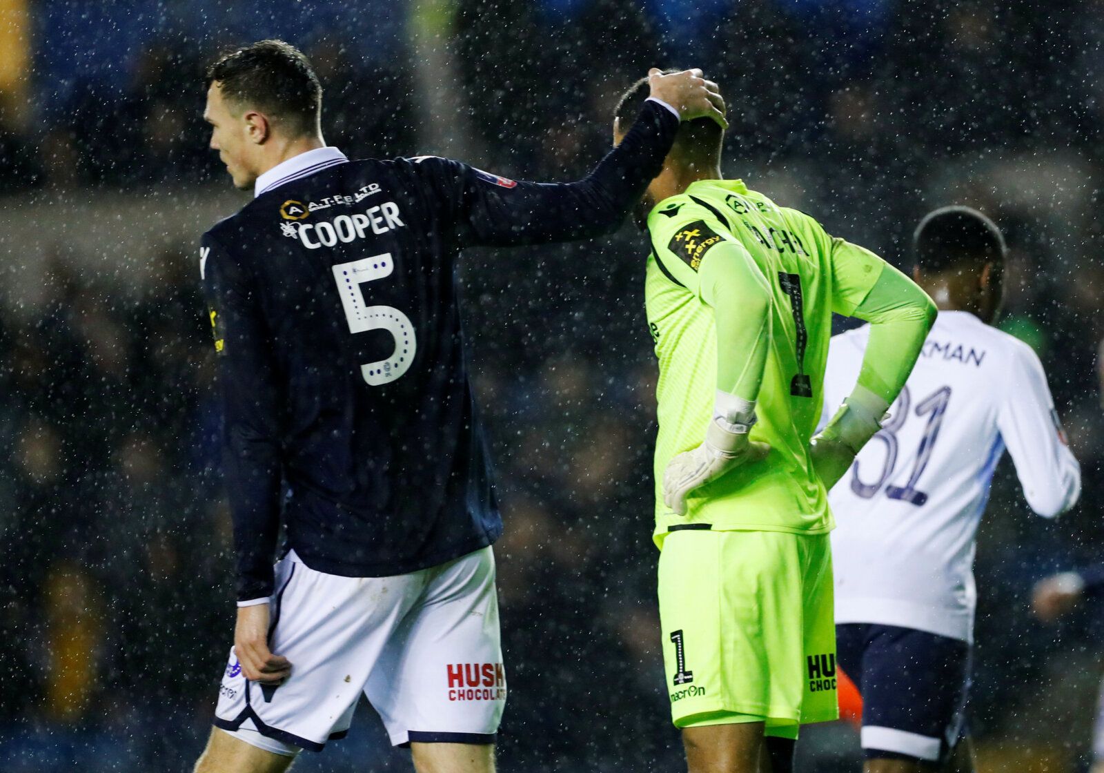 Soccer Football - FA Cup Fourth Round - Millwall v Everton  - The Den, London, Britain - January 26, 2019   Millwall's Jake Cooper with Jordan Archer during the match      REUTERS/Eddie Keogh