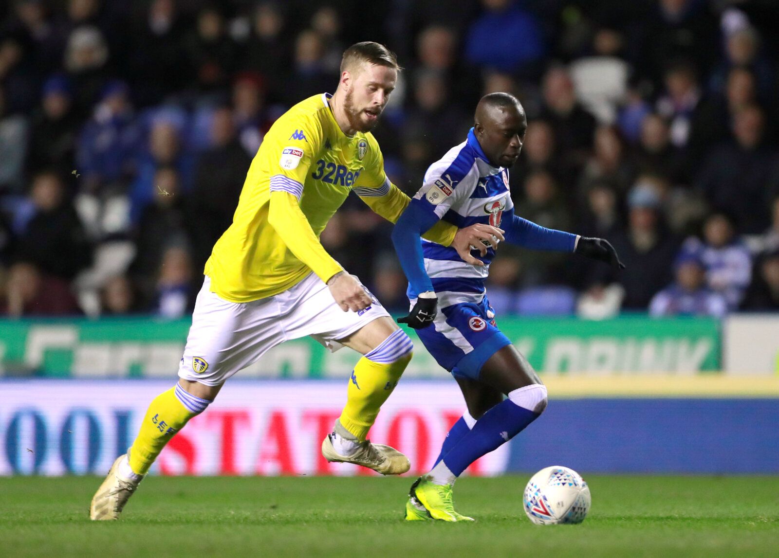 Soccer Football - Championship - Reading v Leeds United - Madejski Stadium, Reading, Britain - March 12, 2019   Reading's Modou Barrow in action with Leeds United's Pontus Jansson   Action Images/Andrew Couldridge    EDITORIAL USE ONLY. No use with unauthorized audio, video, data, fixture lists, club/league logos or 
