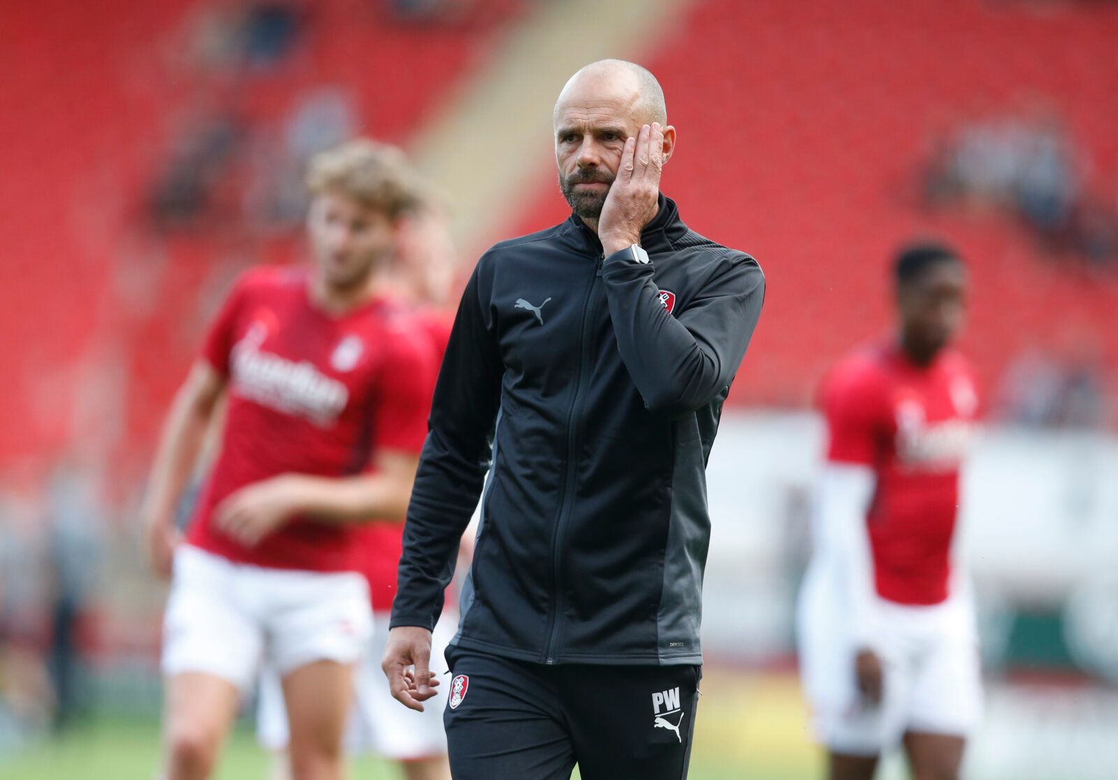 Soccer Football - Pre Season Friendly - Rotherham United v Newcastle United - AESSEAL New York Stadium, Rotherham, Britain - July 27, 2021 Rotherham United manager Paul Warne before the match Action Images via Reuters/Ed Sykes