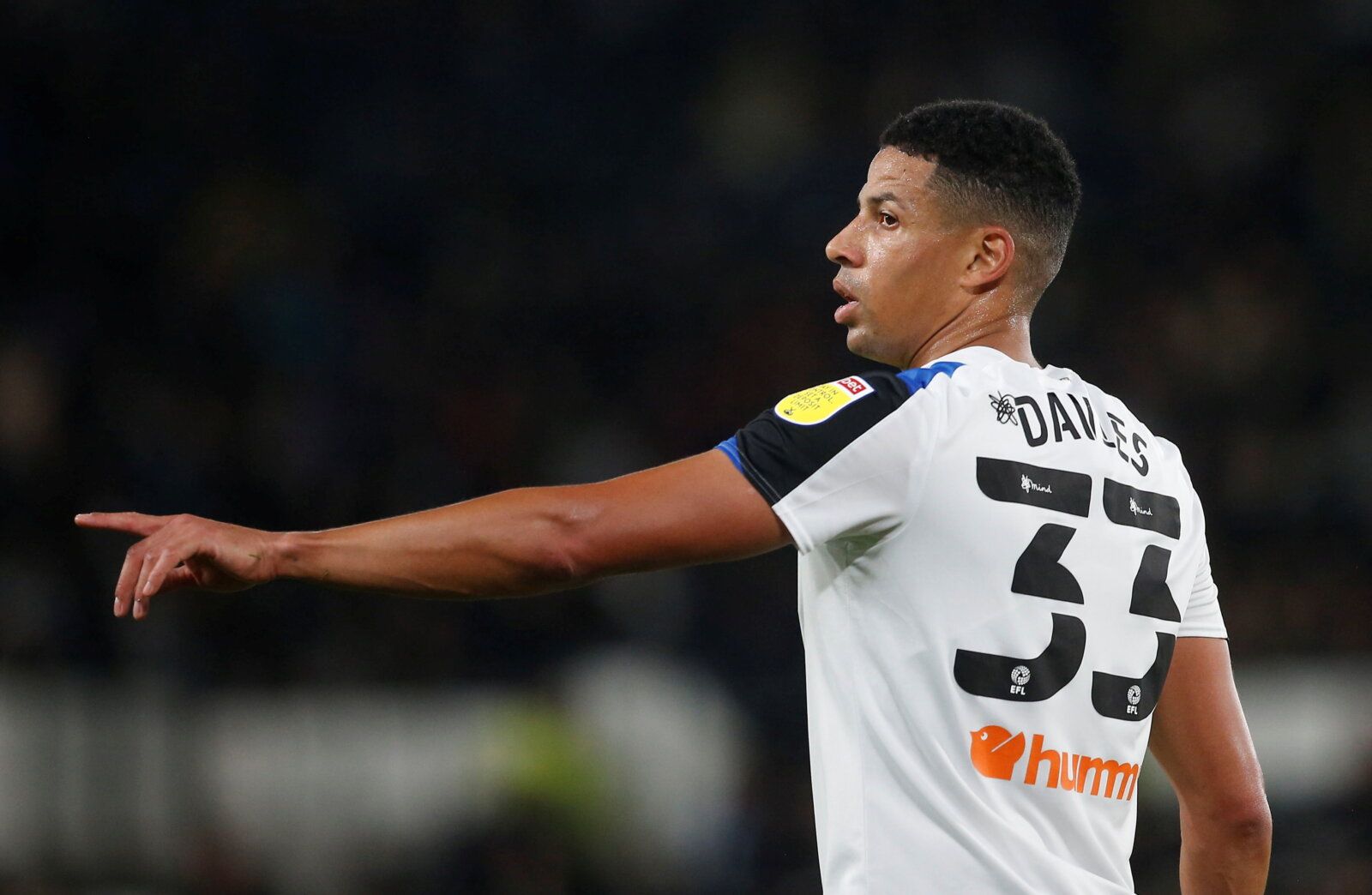 Soccer Football - Championship - Derby County v Reading - Pride Park, Derby, Britain - September 29, 2021 Derby County's Curtis Davies   Action Images/Craig Brough  EDITORIAL USE ONLY. No use with unauthorized audio, video, data, fixture lists, club/league logos or 