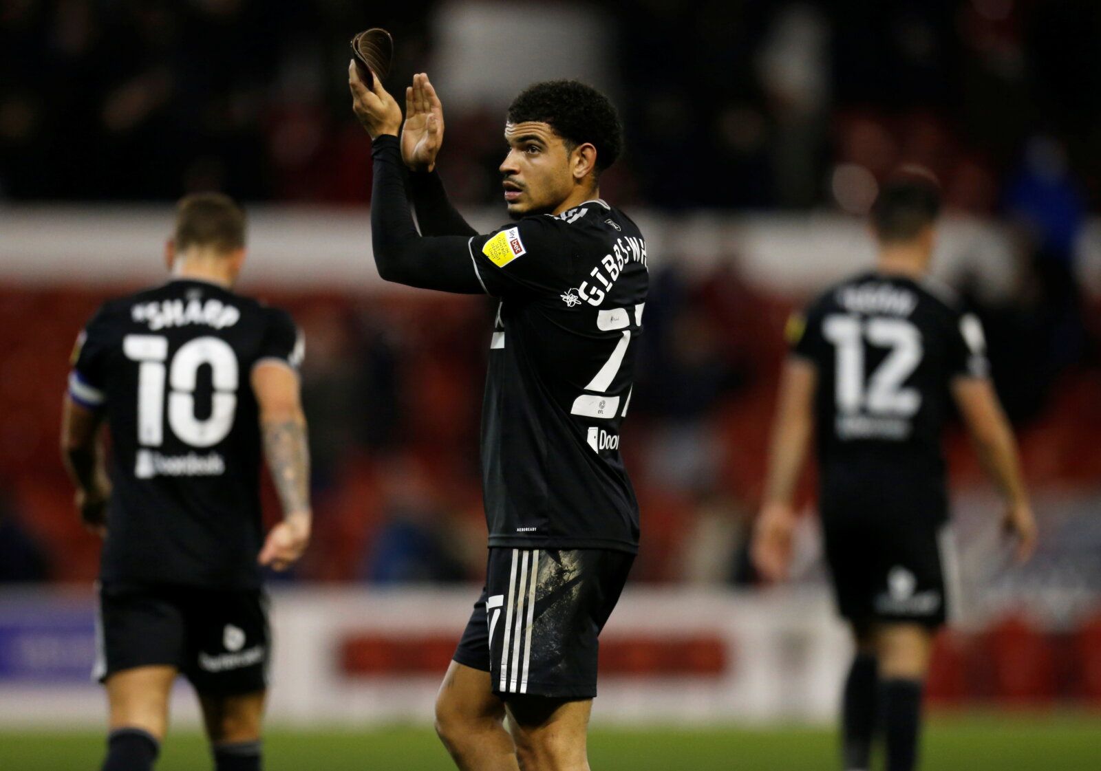Soccer Football - Championship - Nottingham Forest v Sheffield United - The City Ground, Nottingham, Britain - November 2, 2021 Sheffield United's Morgan Gibbs-White applauds the fans after the match  Action Images/Ed Sykes  EDITORIAL USE ONLY. No use with unauthorized audio, video, data, fixture lists, club/league logos or 