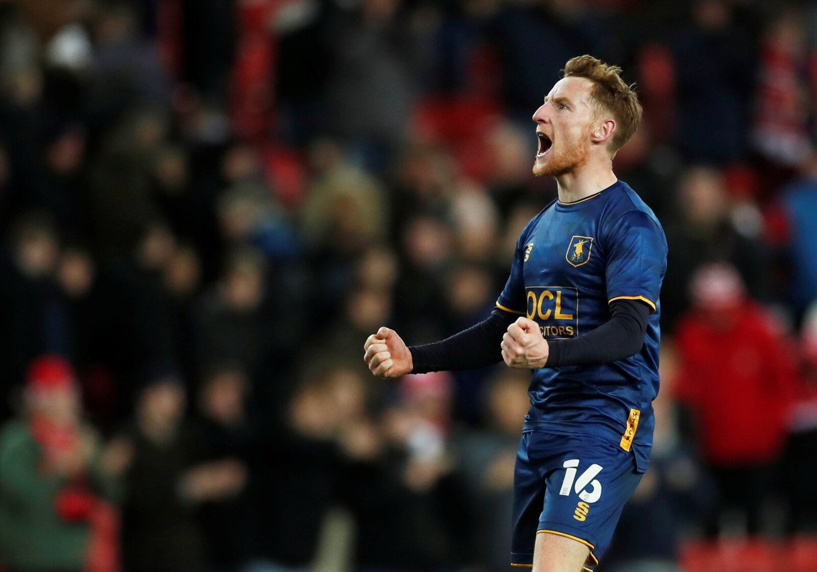 Soccer Football - FA Cup - First Round - Sunderland v Mansfield Town - Stadium of Light, Sunderland, Britain - November 6, 2021 Mansfield Town's Stephen Quinn celebrates after the match    Action Images/Lee Smith