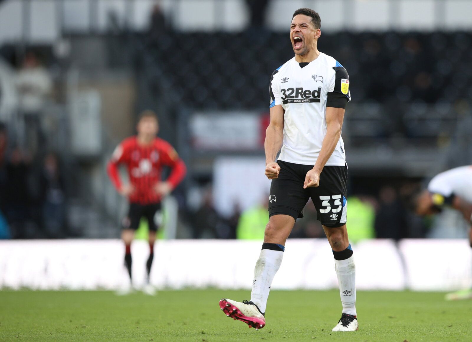 Soccer Football - Championship - Derby County v AFC Bournemouth - Pride Park, Derby, Britain - November 21, 2021 Derby County's Curtis Davies celebrates after the match  Molly Darlington/Action Images