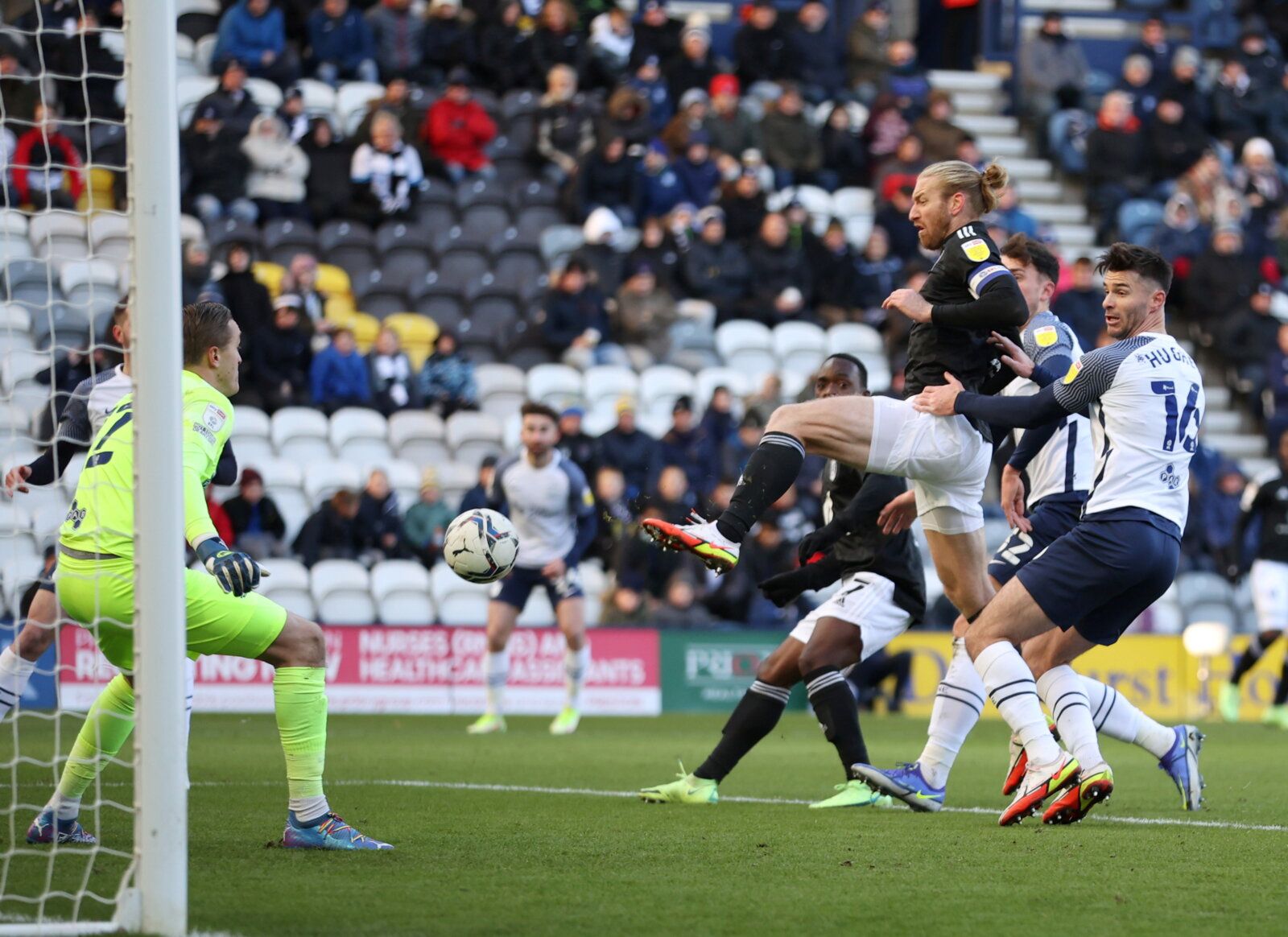 Soccer Football - Championship - Preston North End v Fulham - Deepdale, Preston, Britain - November 27, 2021 Fulham's Tim Ream scores their first goal  Action Images/Molly Darlington