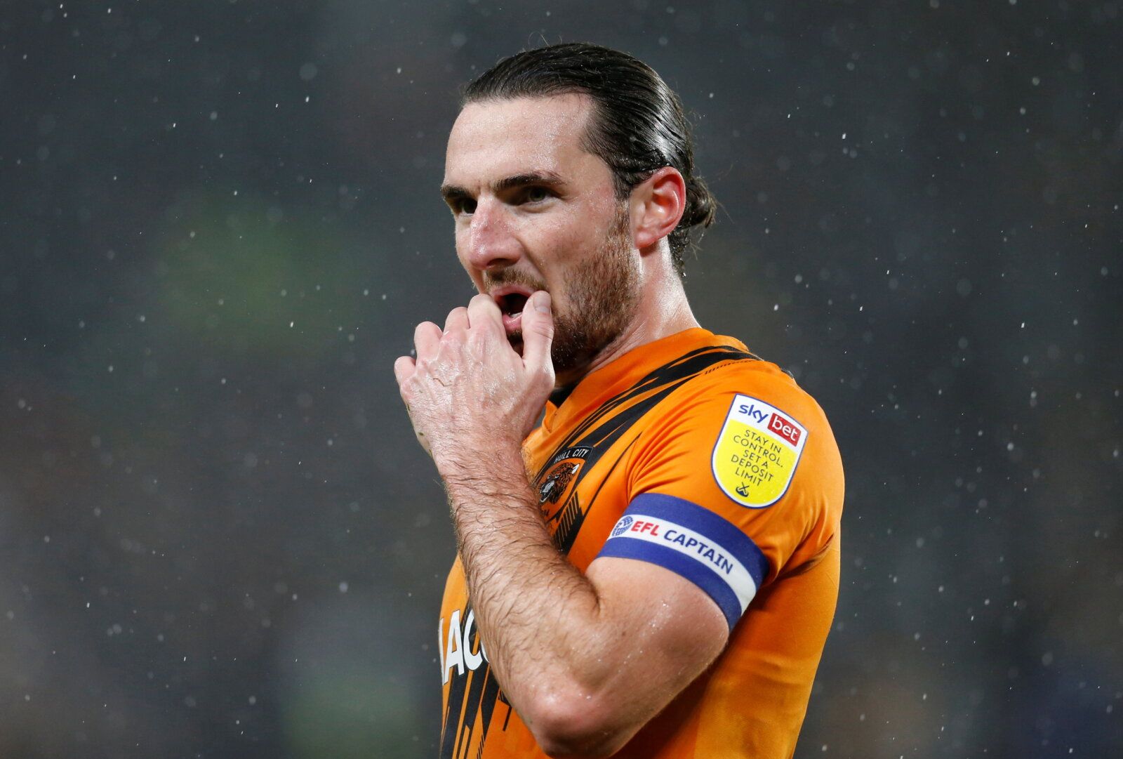 Soccer Football - Championship - Hull City v Blackpool - KCOM Stadium, Hull, Britain - September 28, 2021  Hull City's Lewie Coyle  Action Images/Ed Sykes  EDITORIAL USE ONLY. No use with unauthorized audio, video, data, fixture lists, club/league logos or 