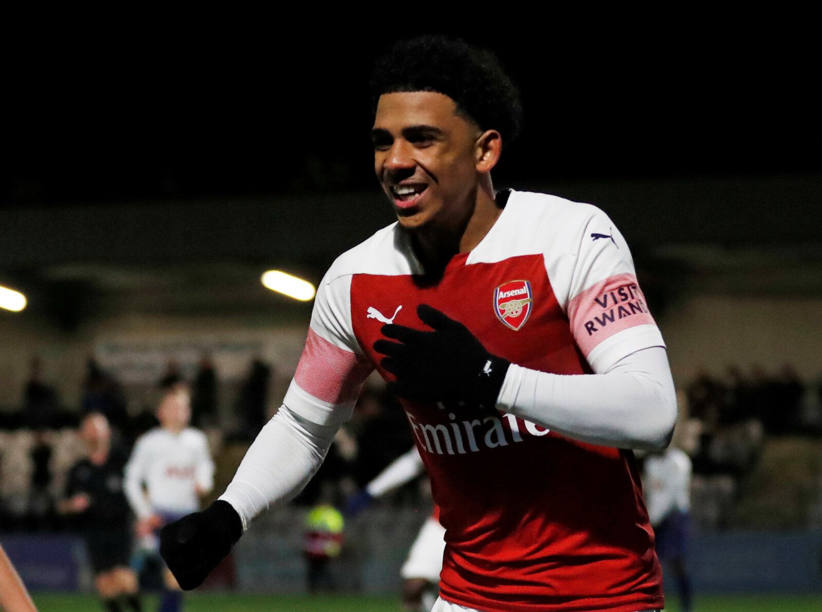 Soccer Football - FA Youth Cup Fourth Round - Arsenal v Tottenham Hotspur - Meadow Park, Borehamwood, Britain - January 17, 2019   Arsenal's Xavier Amaechi celebrates scoring their third goal        Action Images/Matthew Childs