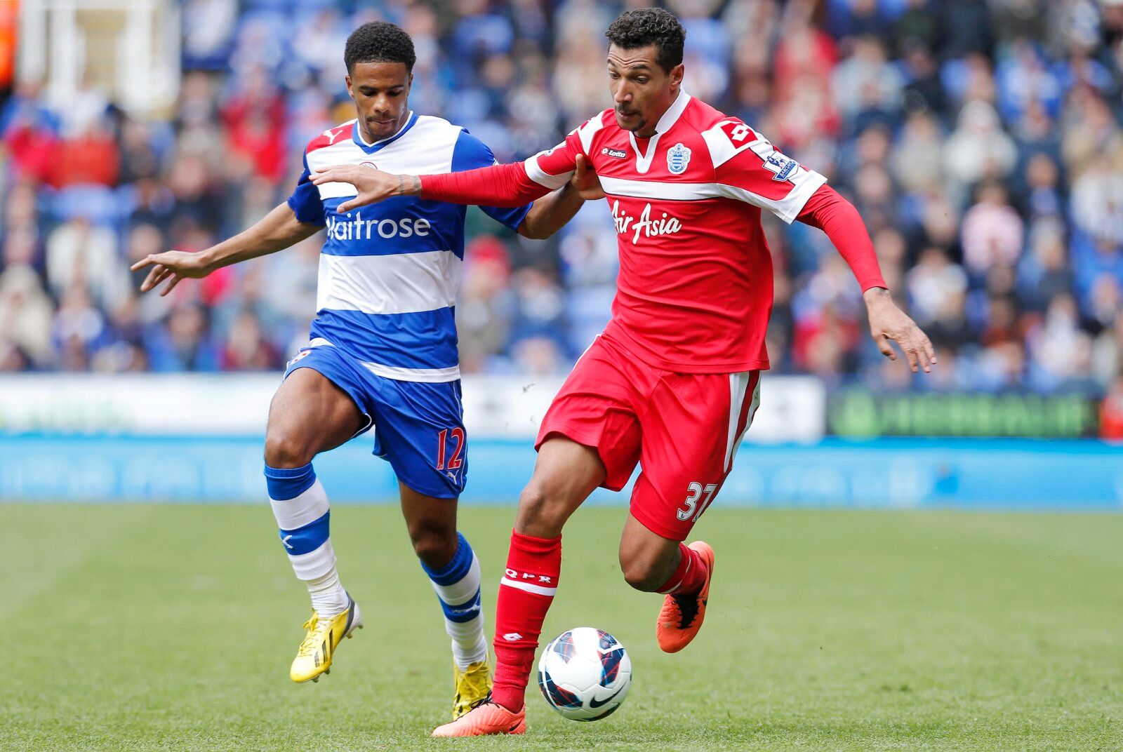 Football - Reading v Queens Park Rangers - Barclays Premier League  - The Madejski Stadium - 28/4/13 
QPR's Jay Bothroyd (R) in action with Reading's Garath McCleary 
Mandatory Credit: Action Images / Andrew Couldridge 
Livepic 
EDITORIAL USE ONLY. No use with unauthorized audio, video, data, fixture lists, club/league logos or live services. Online in-match use limited to 45 images, no video emulation. No use in betting, games or single club/league/player publications.  Please contact your acco