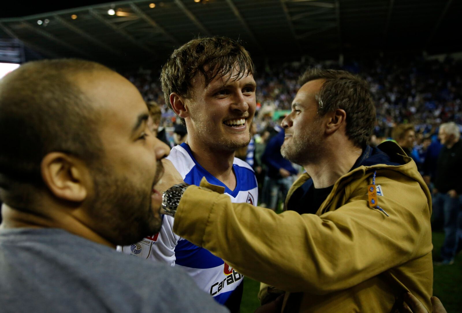 Britain Football Soccer - Reading v Fulham - Sky Bet Championship Play Off Semi Final Second Leg - The Madejski Stadium - 16/5/17 Reading’s John Swift celebrates at the end of the match after reaching the Play Off final Action Images via Reuters / Matthew Childs Livepic EDITORIAL USE ONLY. No use with unauthorized audio, video, data, fixture lists, club/league logos or 