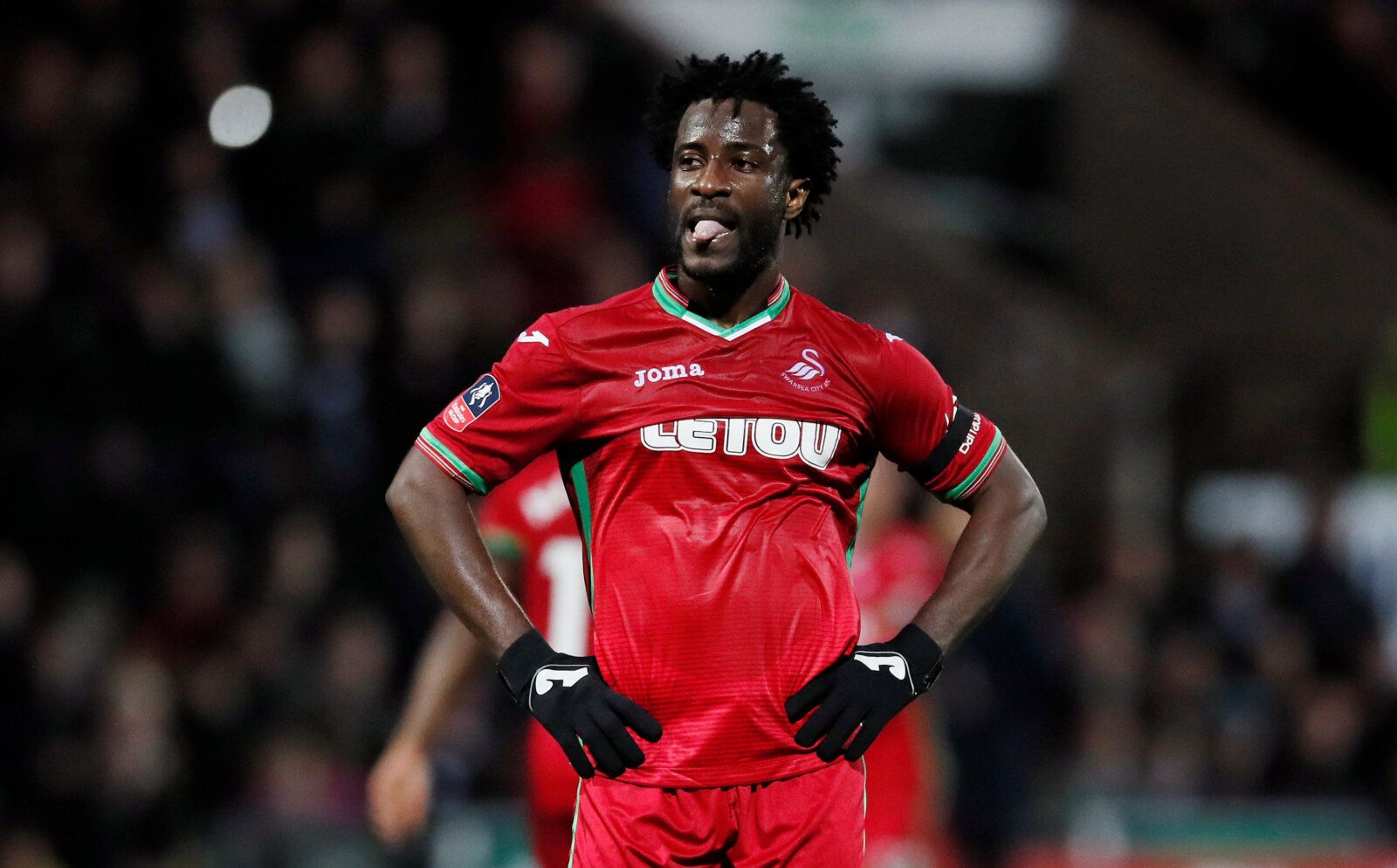 Soccer Football - FA Cup Fourth Round - Notts County vs Swansea City - Meadow Lane, Nottingham, Britain - January 27, 2018   Swansea City’s Wilfried Bony looks dejected    REUTERS/David Klein