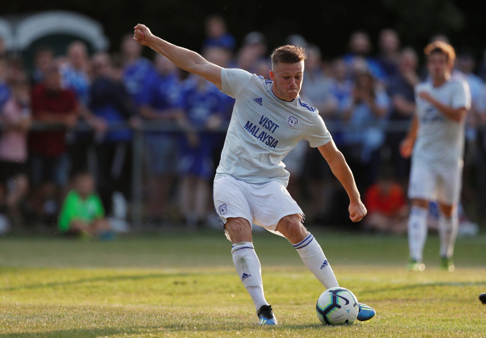 Soccer Football - Pre Season Friendly - Taff's Well v Cardiff City - Rhiw'r Ddar, Taff's Well, Britain - July 13, 2018   Cardiff City's Rhys Healey scores their second goal     Action Images via Reuters/Matthew Childs